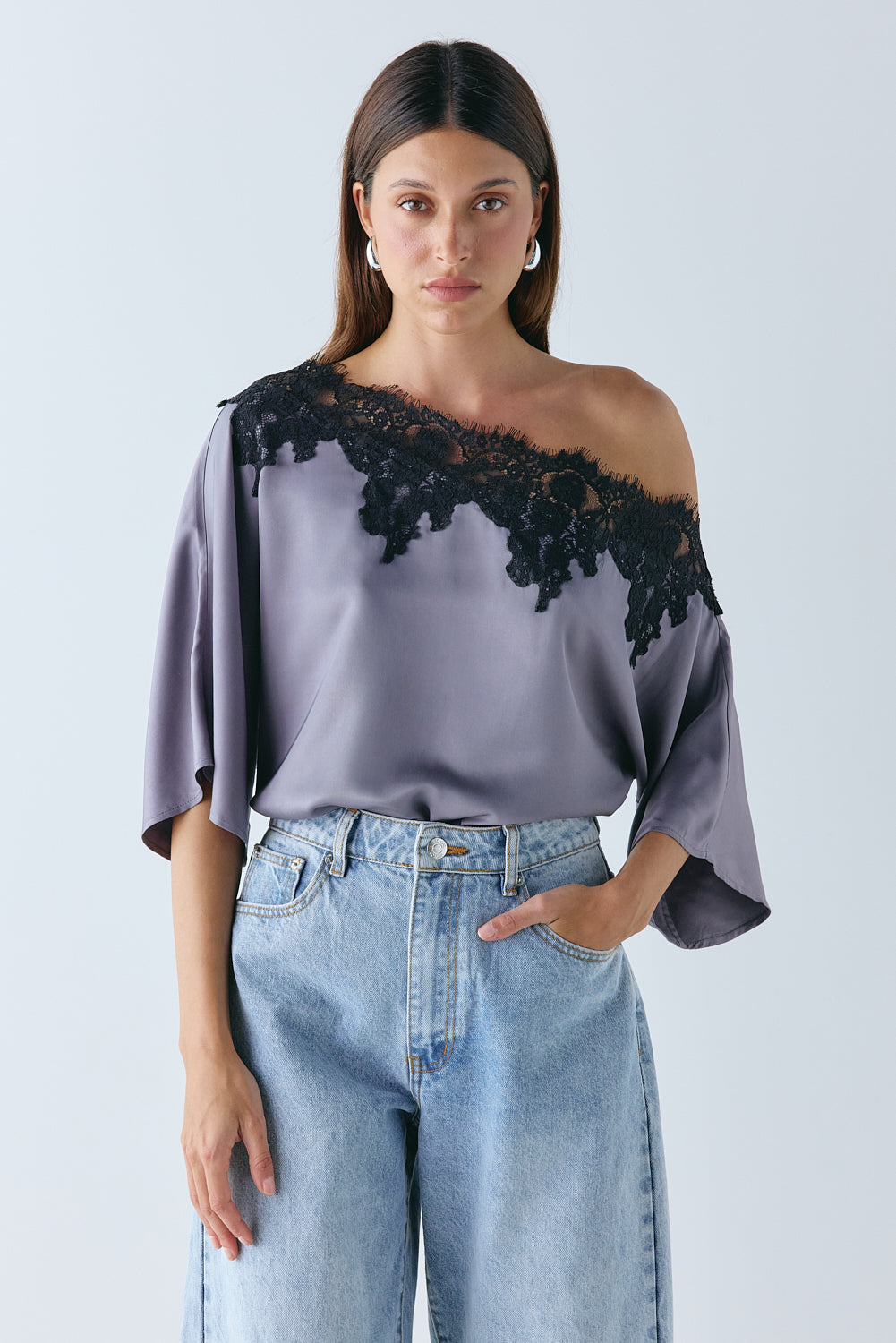 Miette Lace Top Steel 