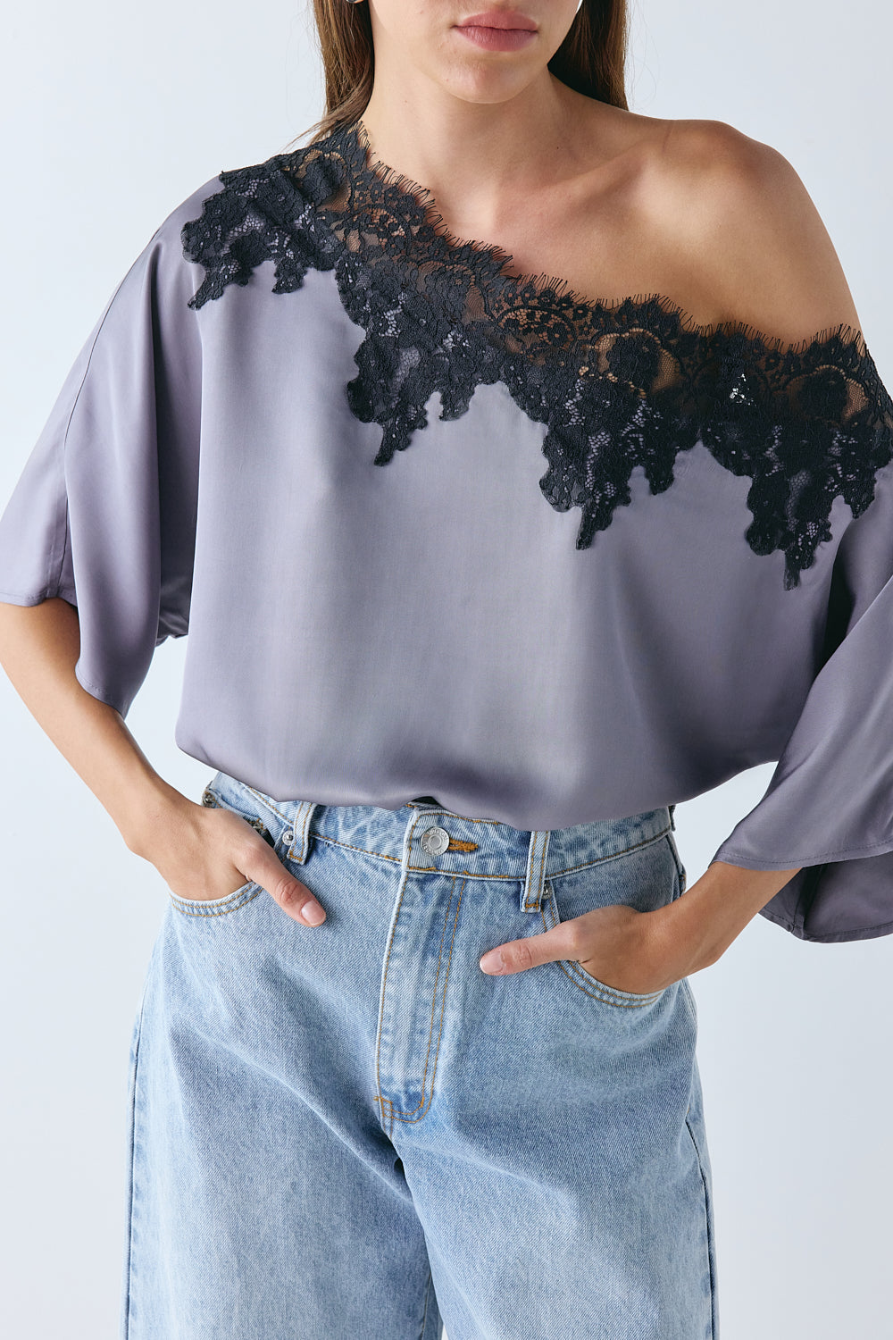 Miette Lace Top Steel 