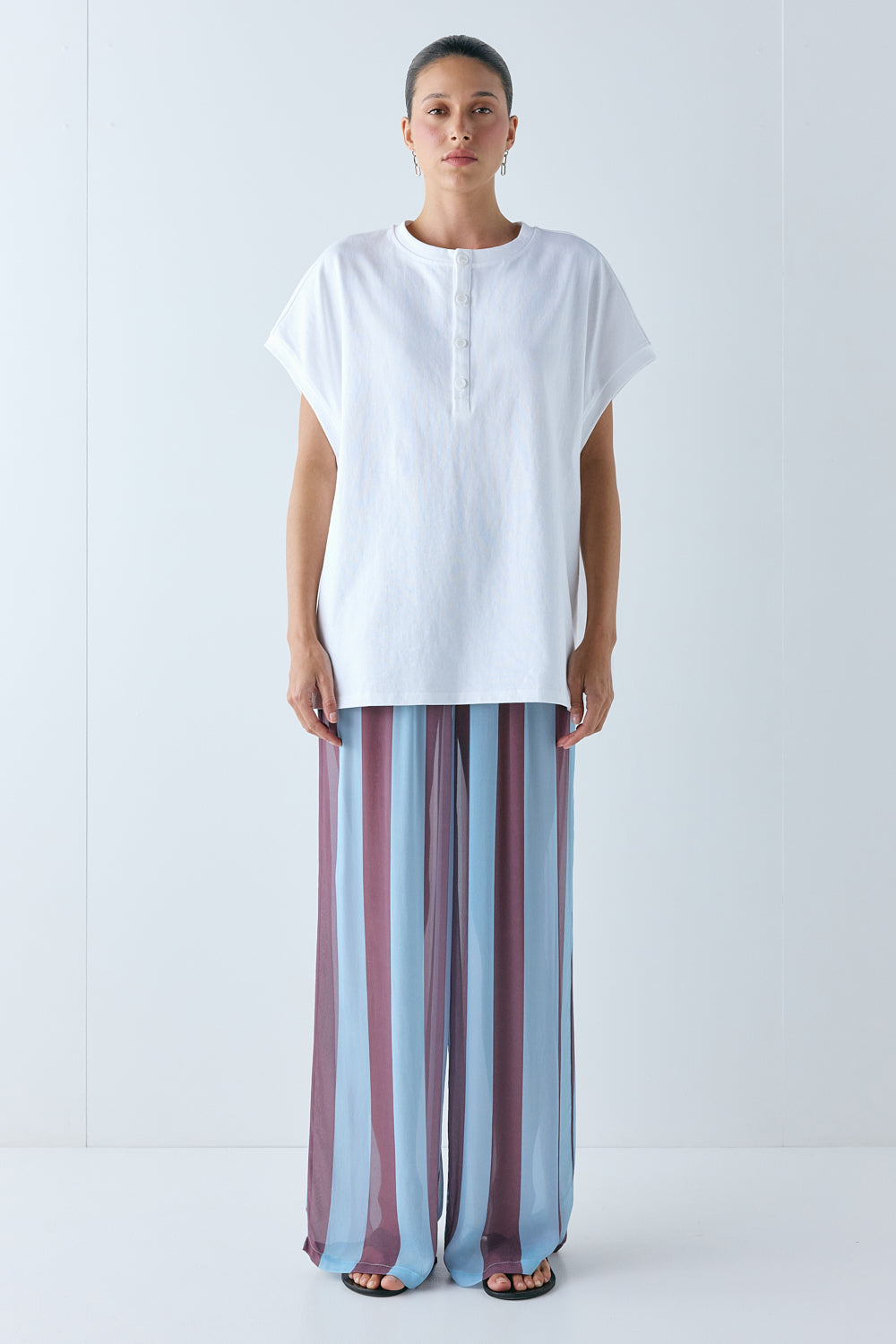 Daria Sheer Pants Mauve Stripe