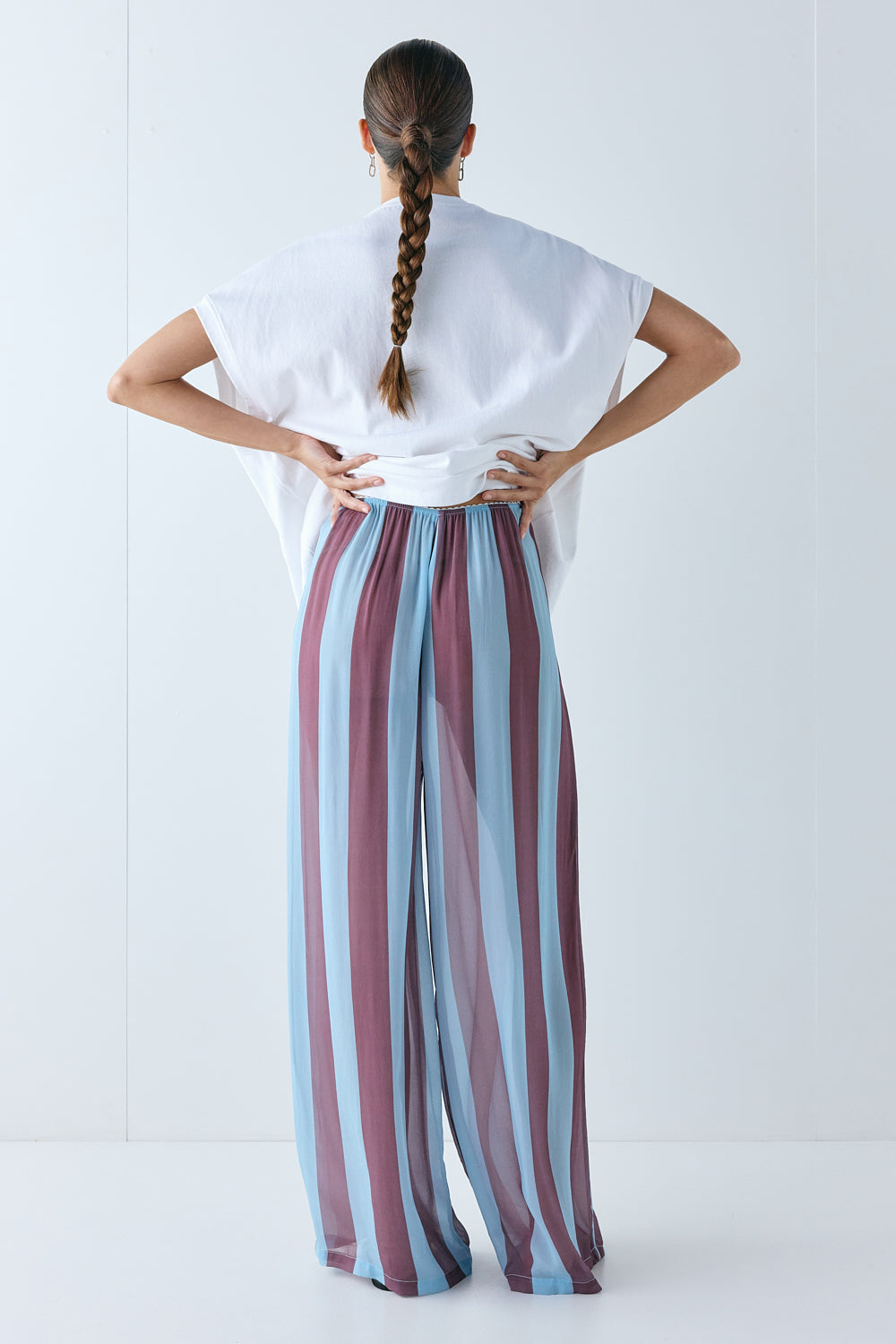 Daria Sheer Pants Mauve Stripe