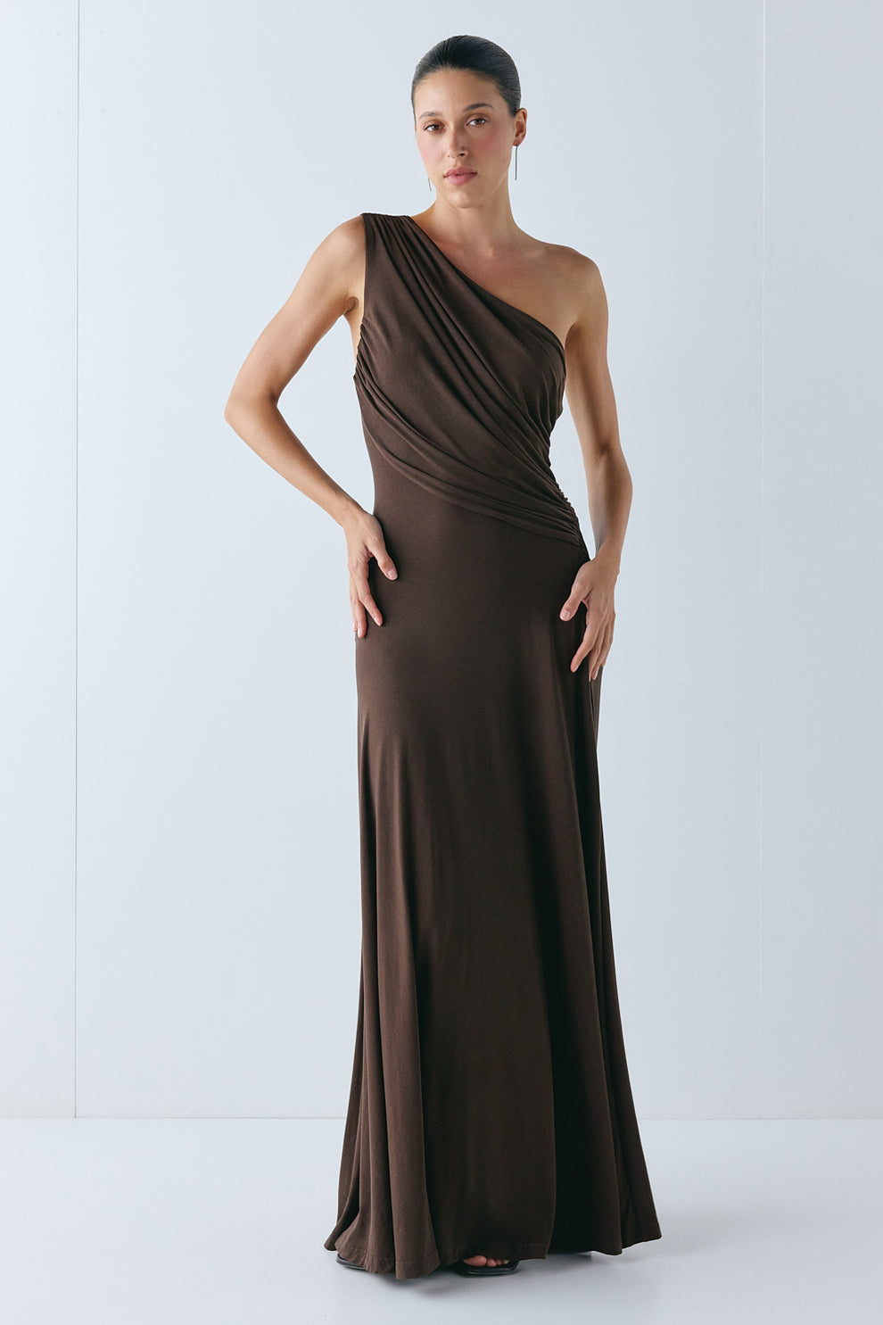 Marion Maxi Dress Chocolate - size:Nuria:AU 6 / US 2