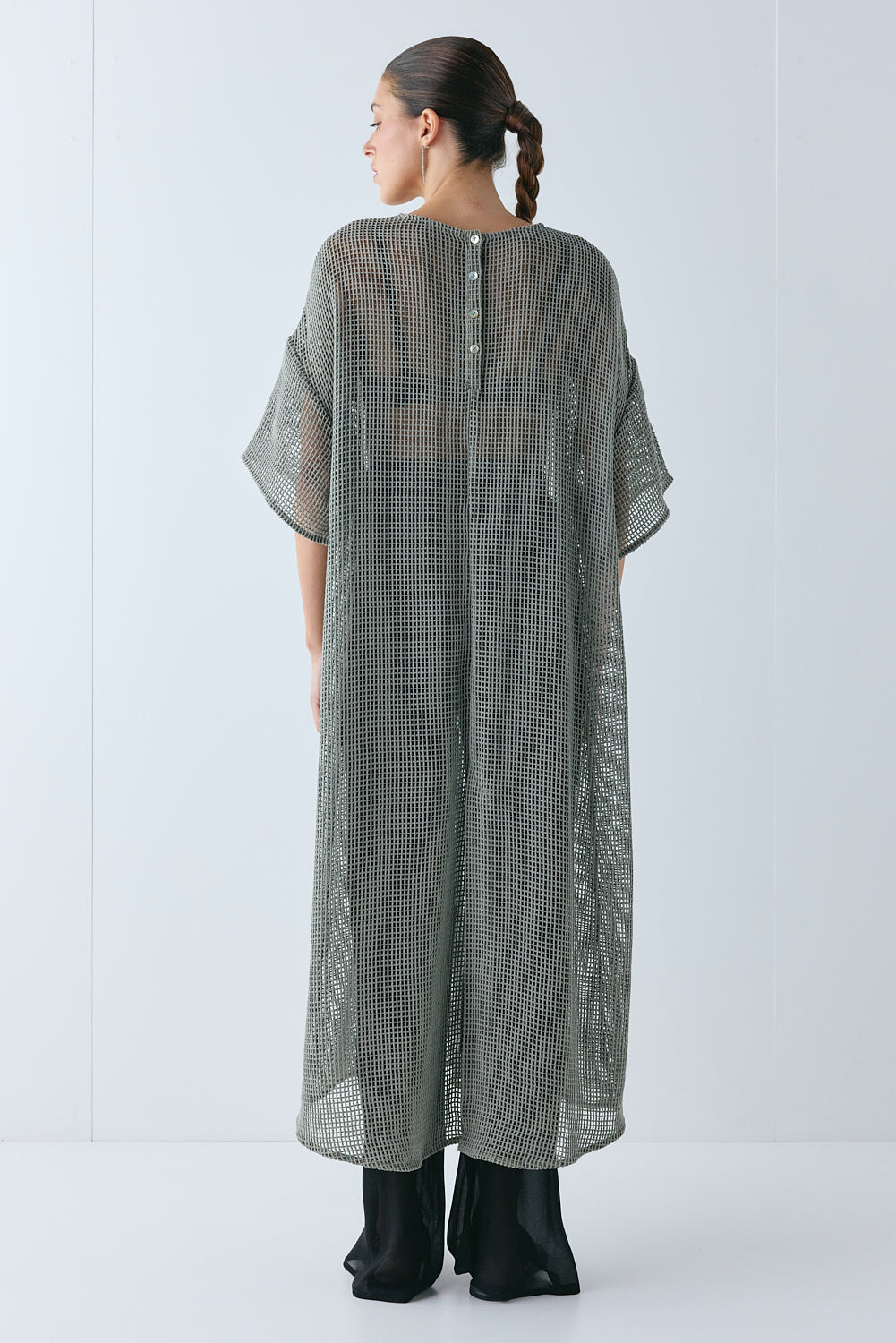 Ivette Net Maxi Dress Khaki
