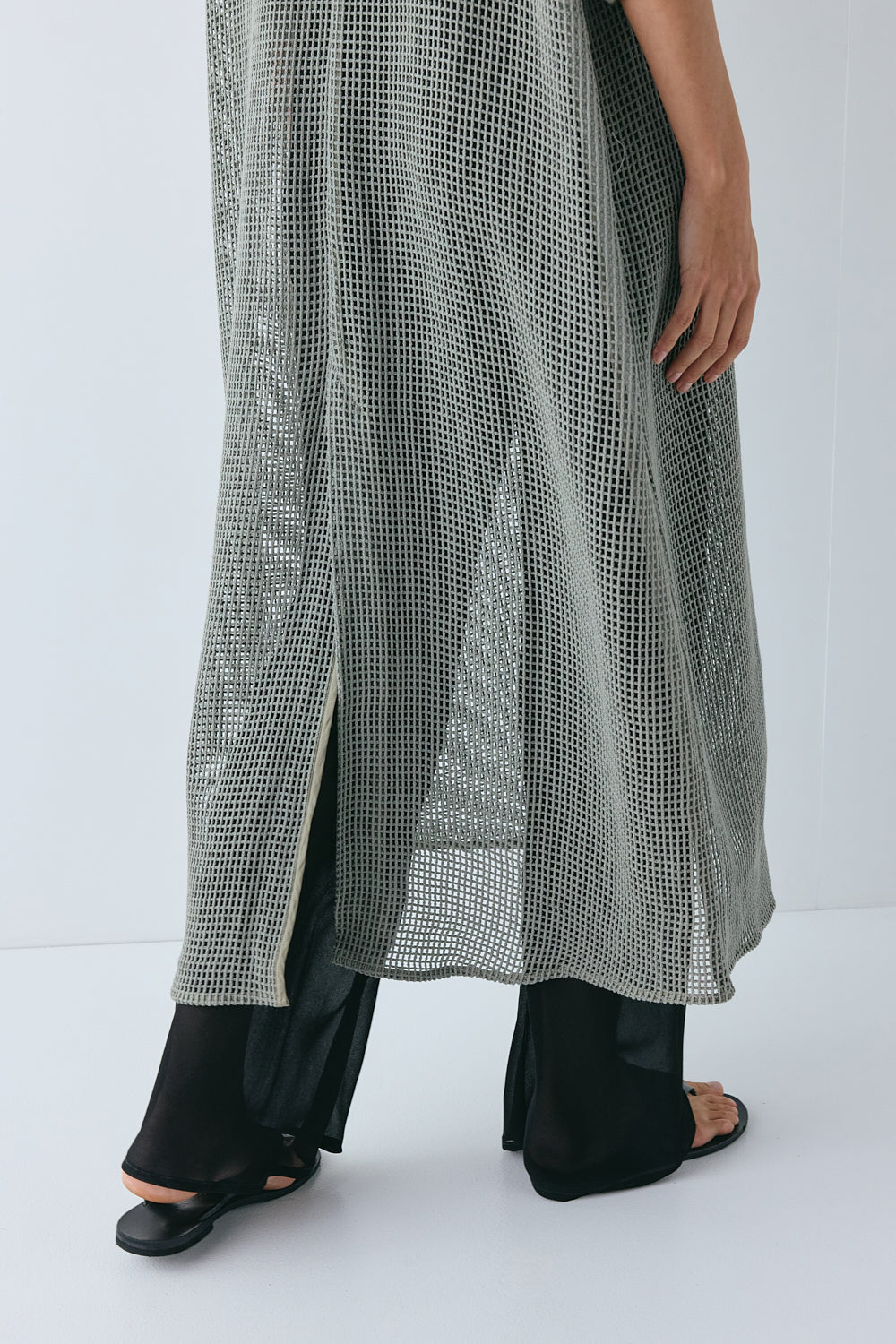 Ivette Net Maxi Dress Khaki