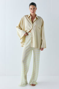Remi Sheer Pants Lime Check