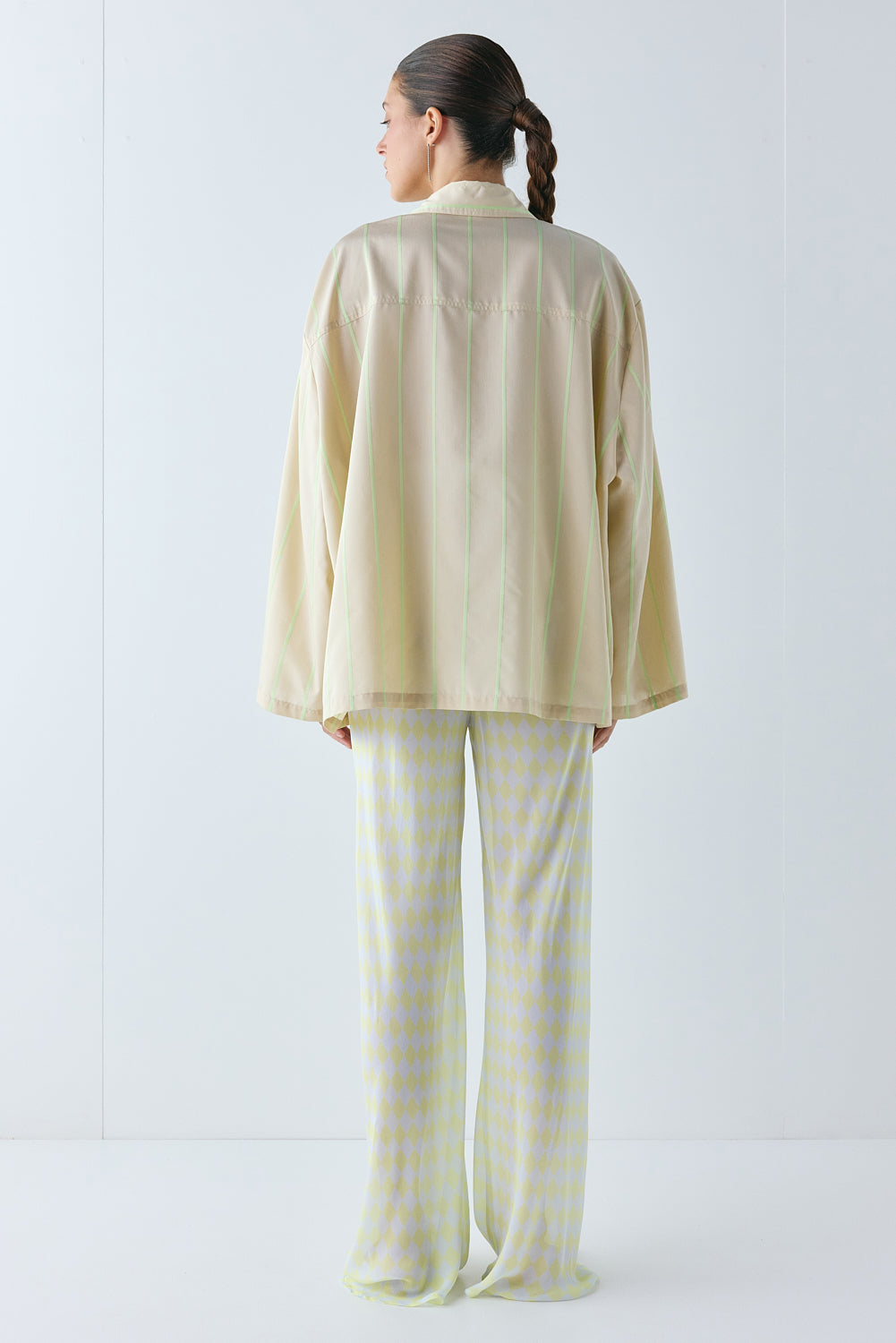 Remi Sheer Pants Lime Check