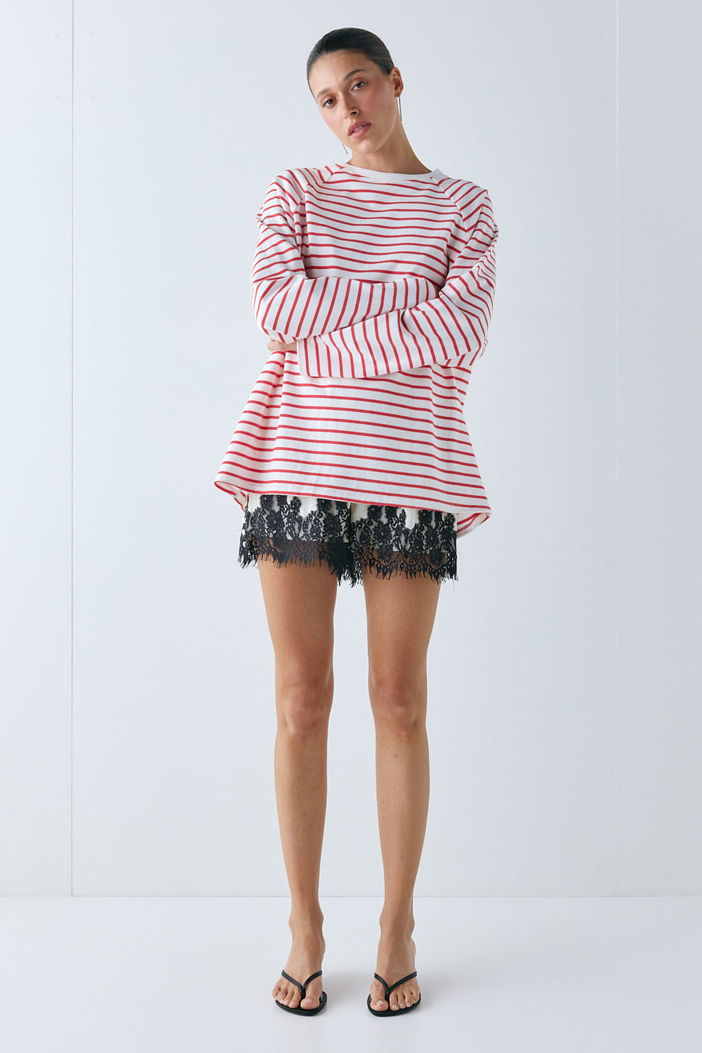 Blair Long Sleeve Tee Red Stripe