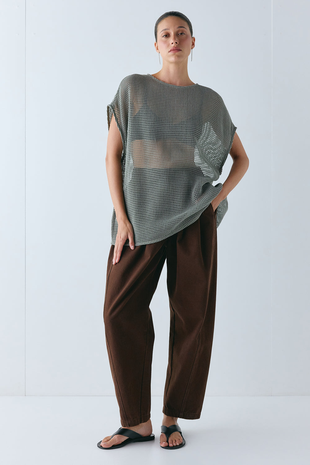 Ollie Net Tank Khaki