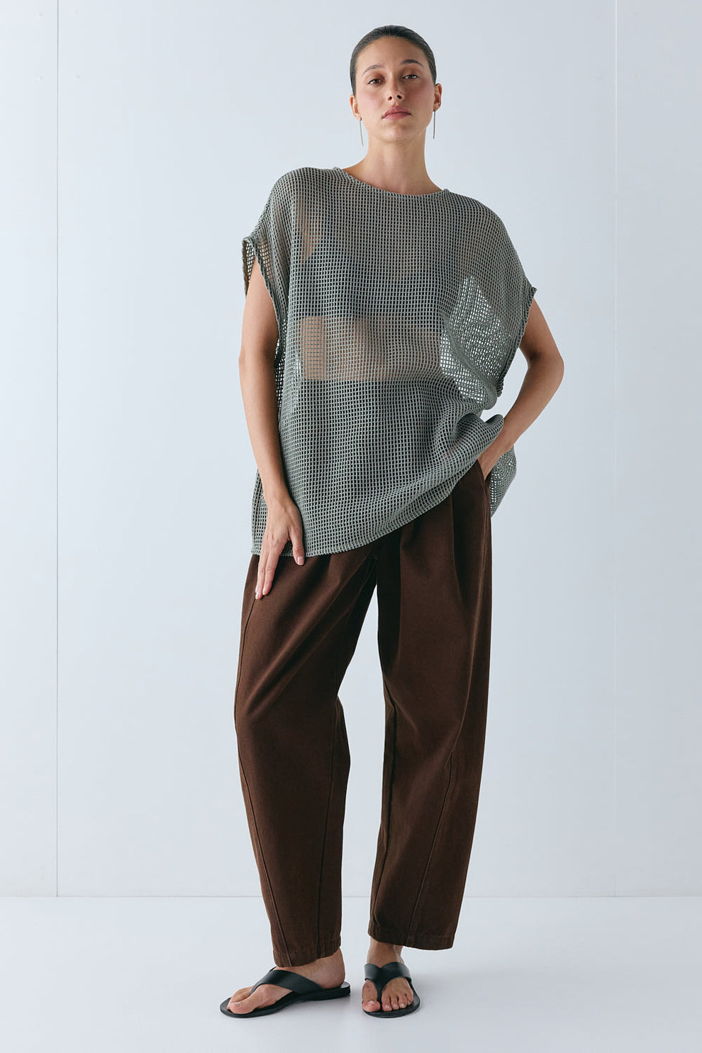 Ollie Net Tank Khaki