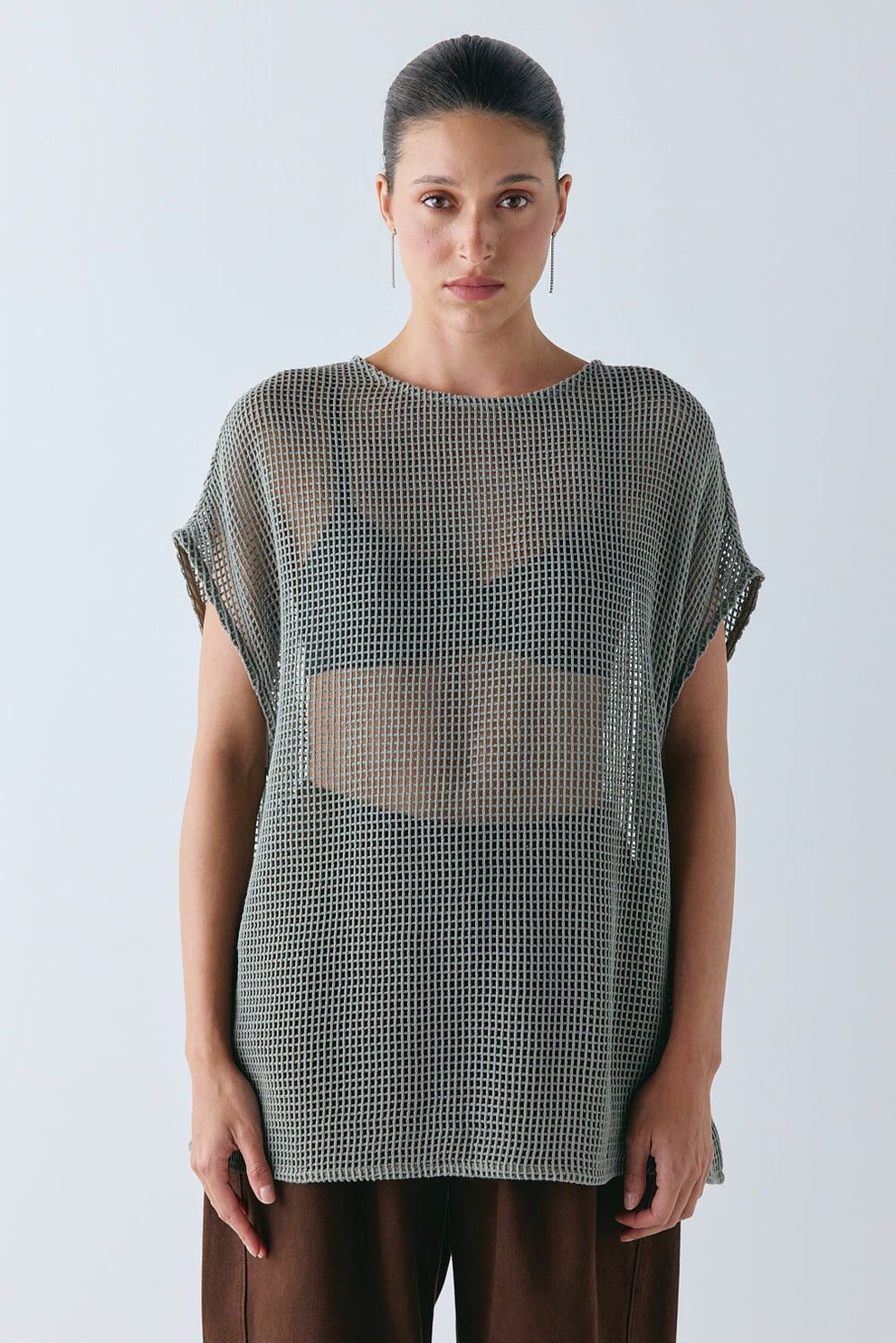 Ollie Net Tank Khaki - size:Nuria:AU 6 / US 2