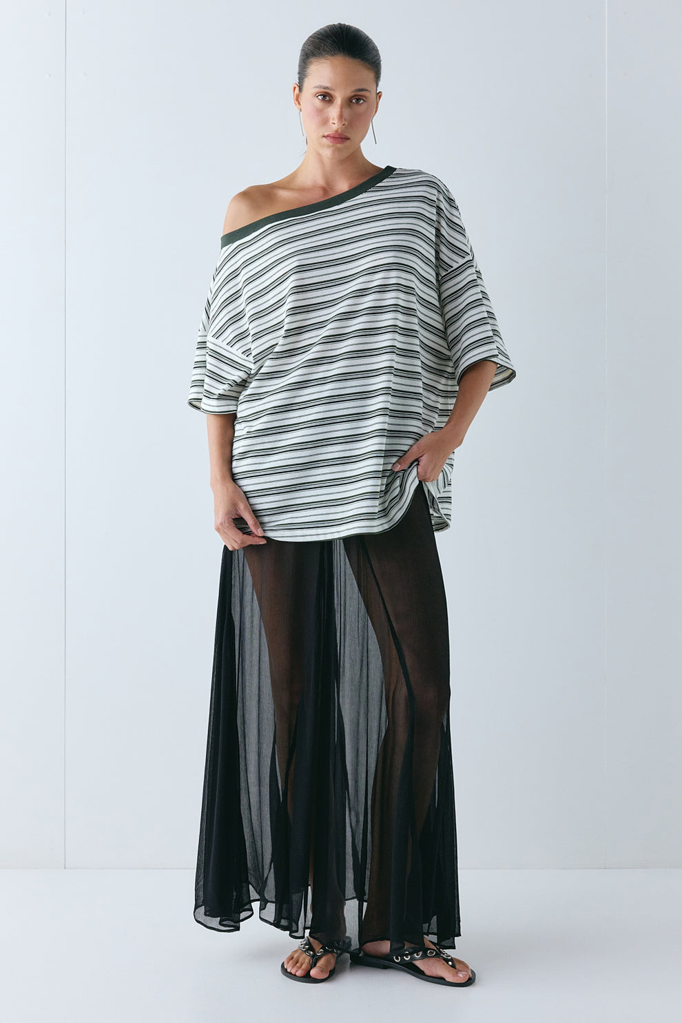 Blake Tee Khaki Stripe