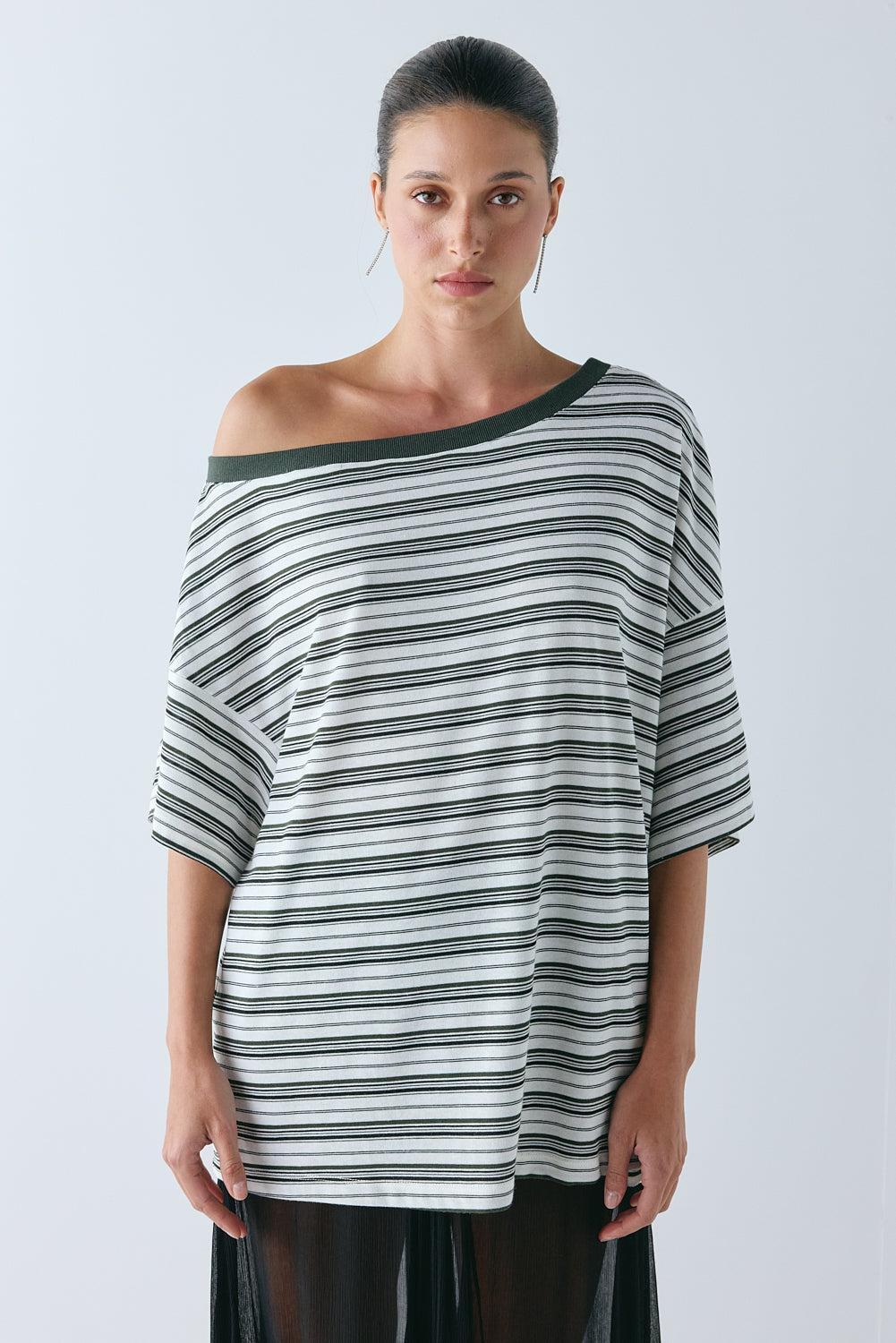 Blake Tee Khaki Stripe - size:Nuria:AU 6 / US 2