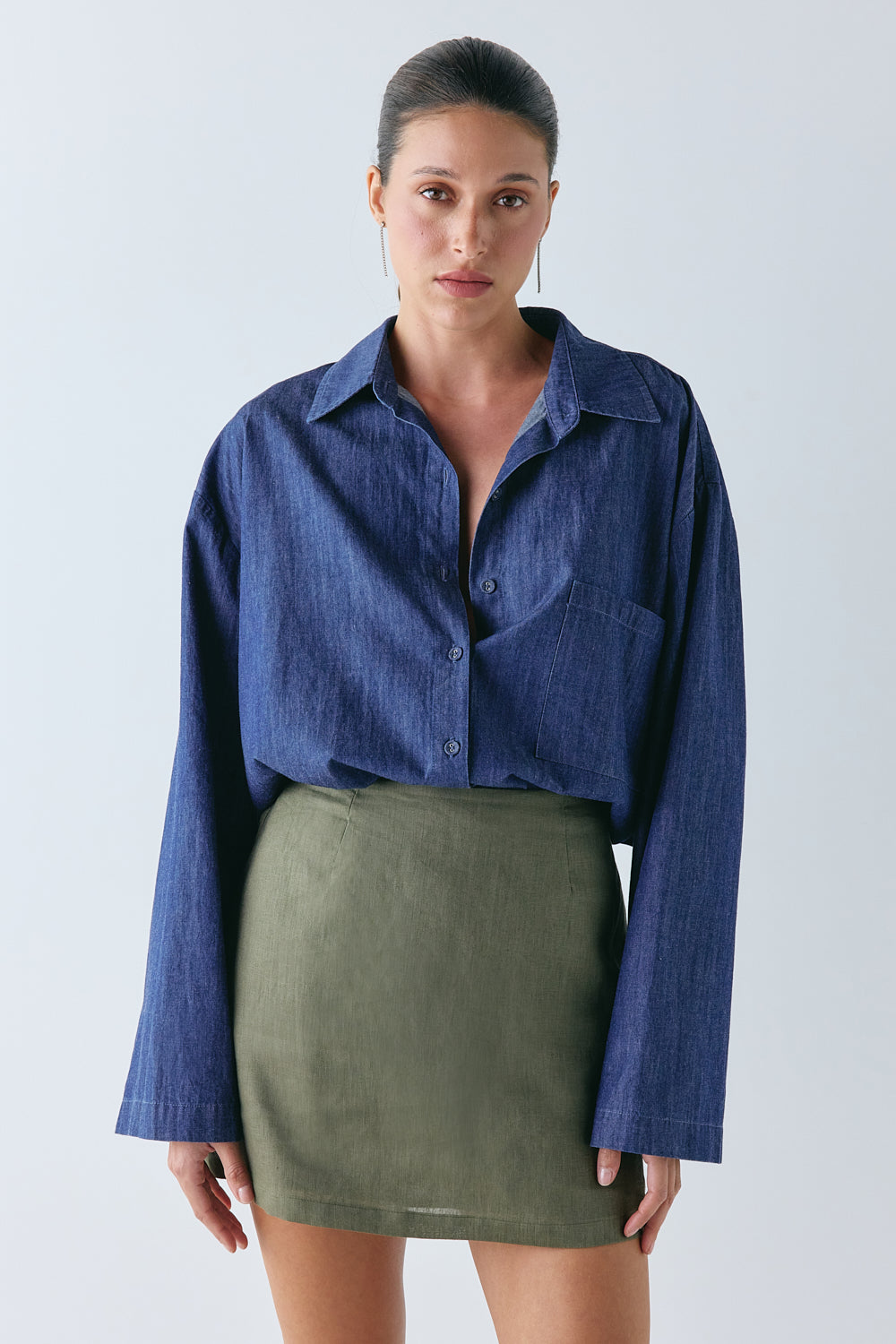 Jovi Linen Mini Skirt Olive - size:Nuria:AU 6 / US 2