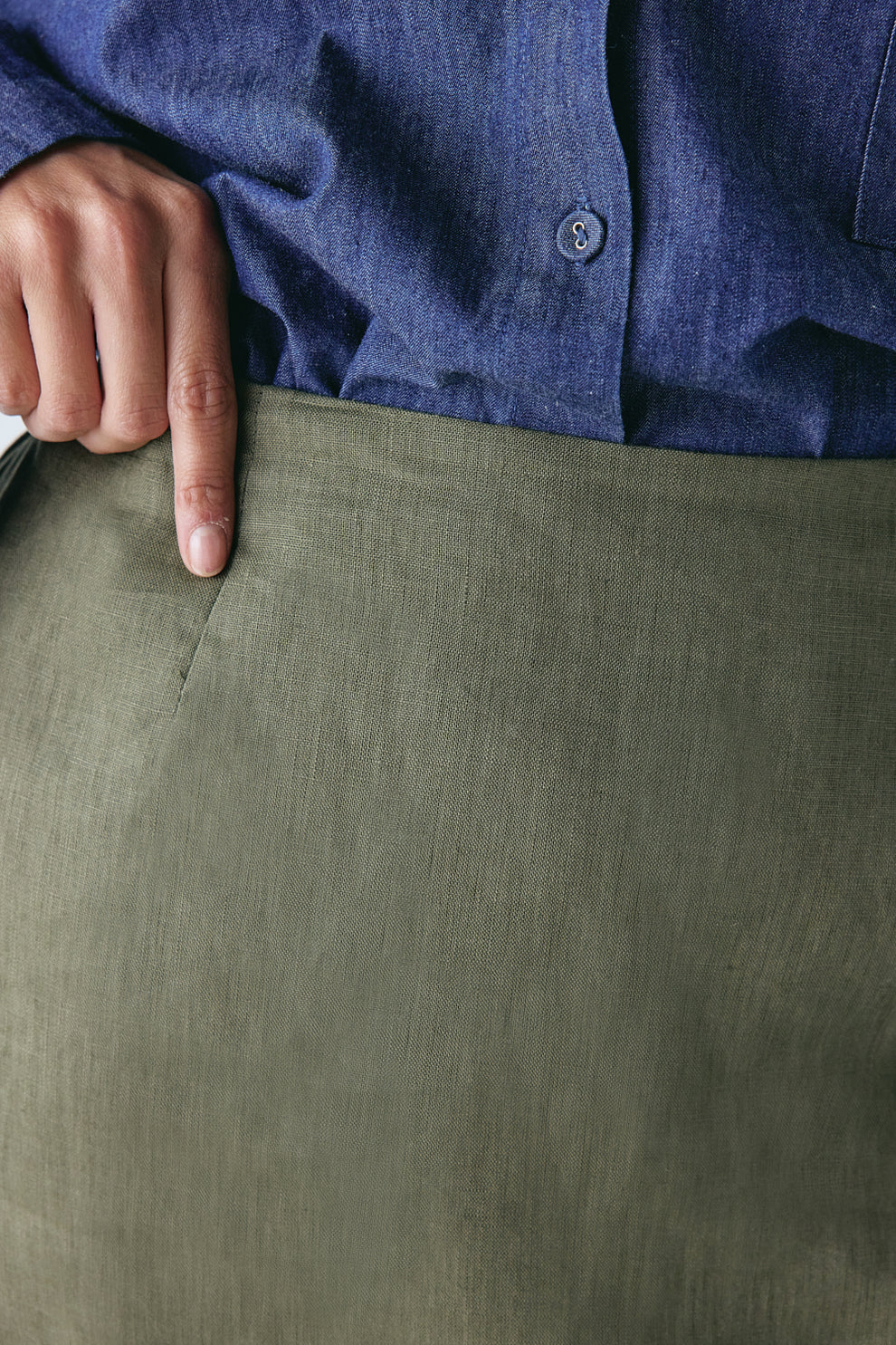 Jovi Linen Mini Skirt Olive 