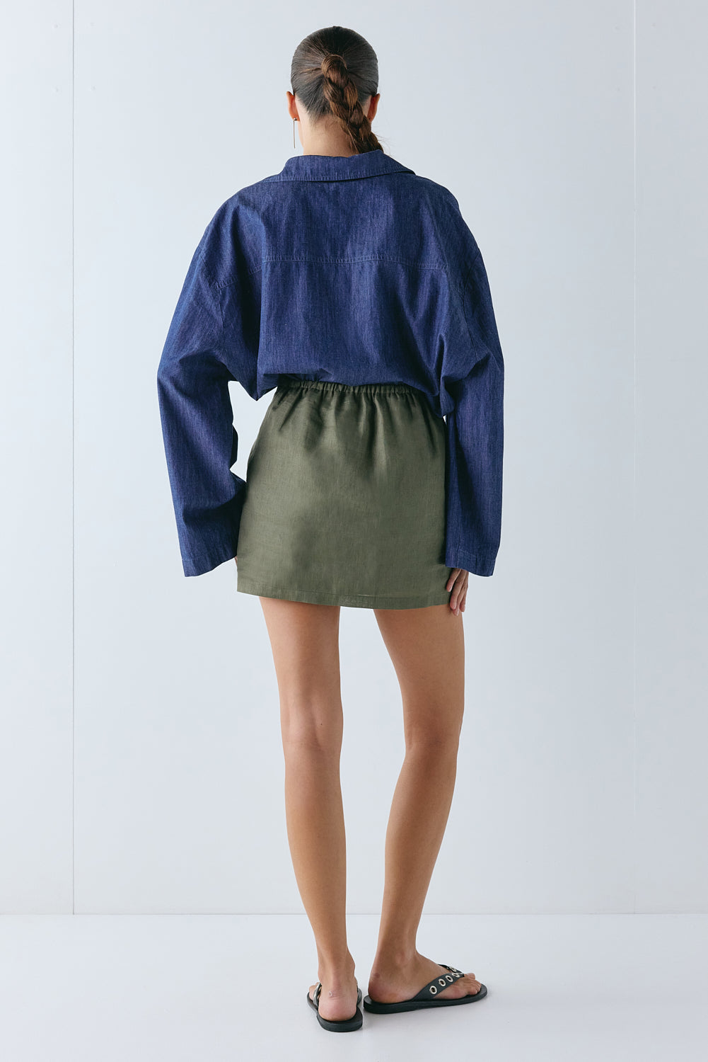 Jovi Linen Mini Skirt Olive 