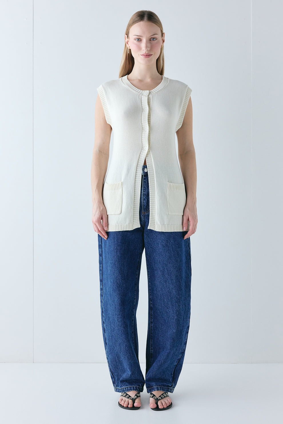 Isla Knit Vest Cream - size:Mira:AU 8 / US 4