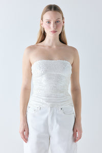 Jennah Sequin Top Ivory