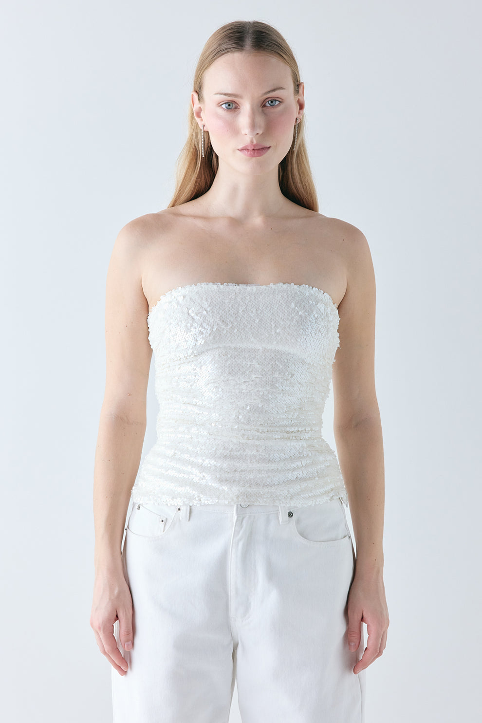 Jennah Sequin Top Ivory - size:Mira:AU 8 / US 4