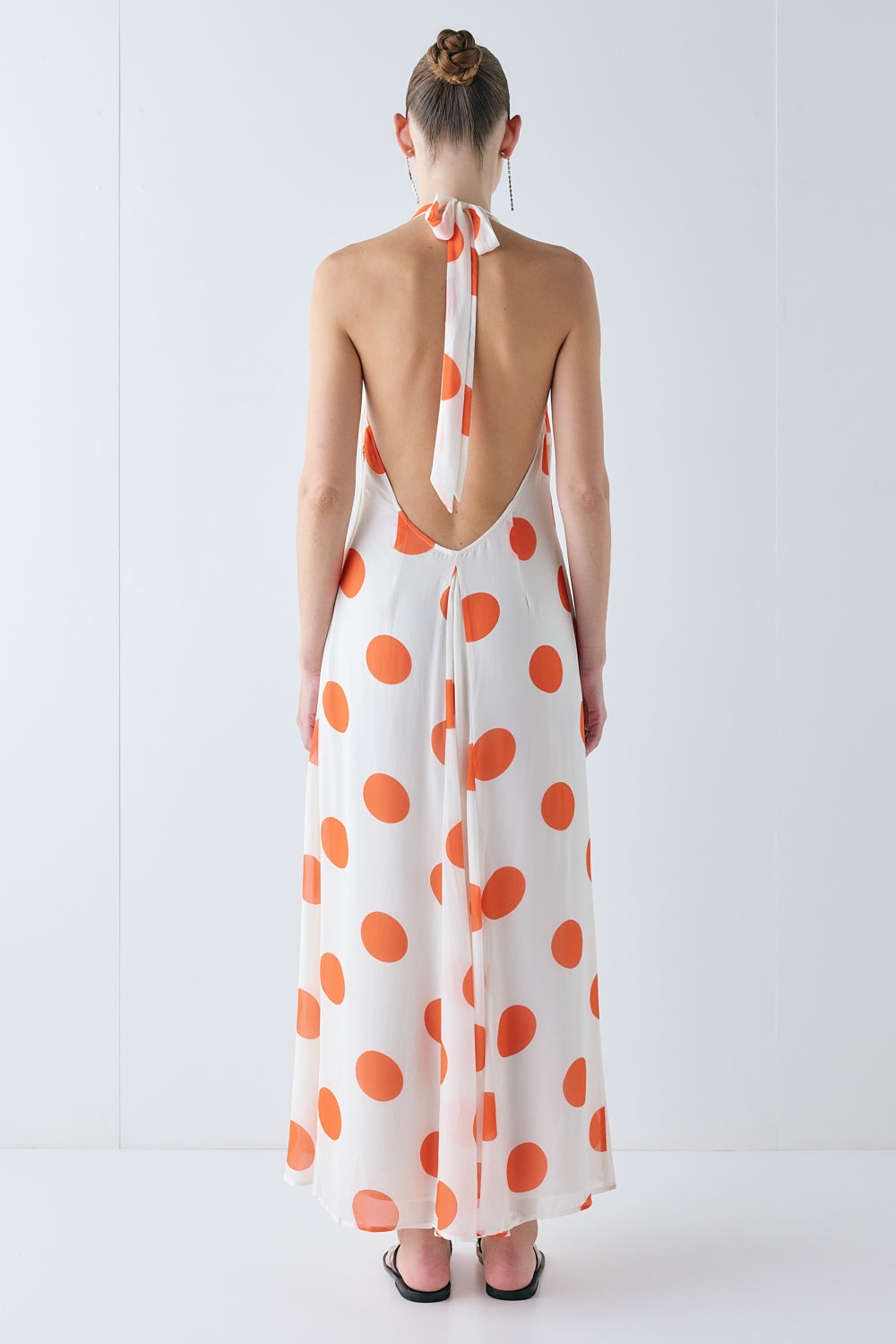 Ani Maxi Dress Orange Polka Dot