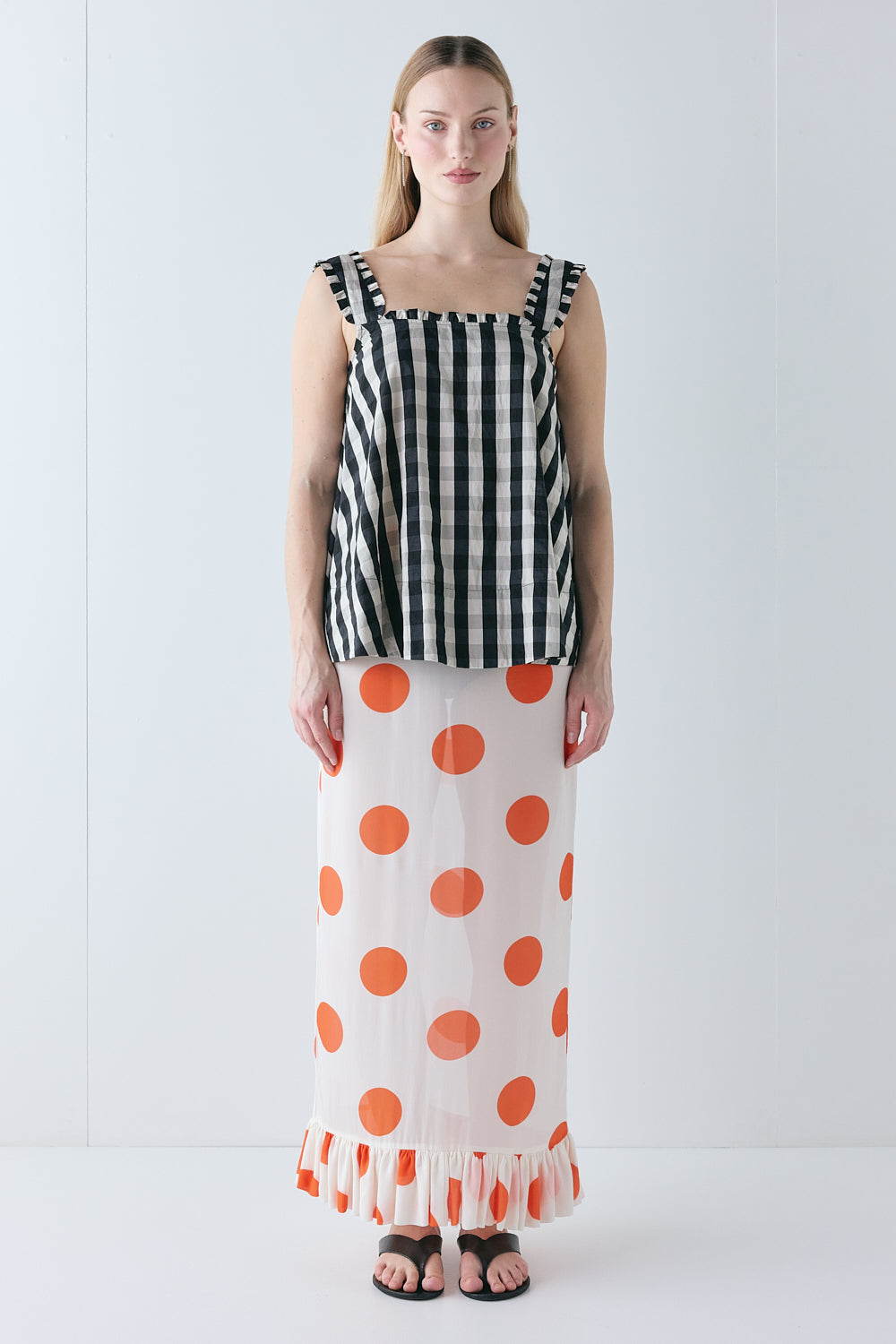 Mattie Top Black Check 