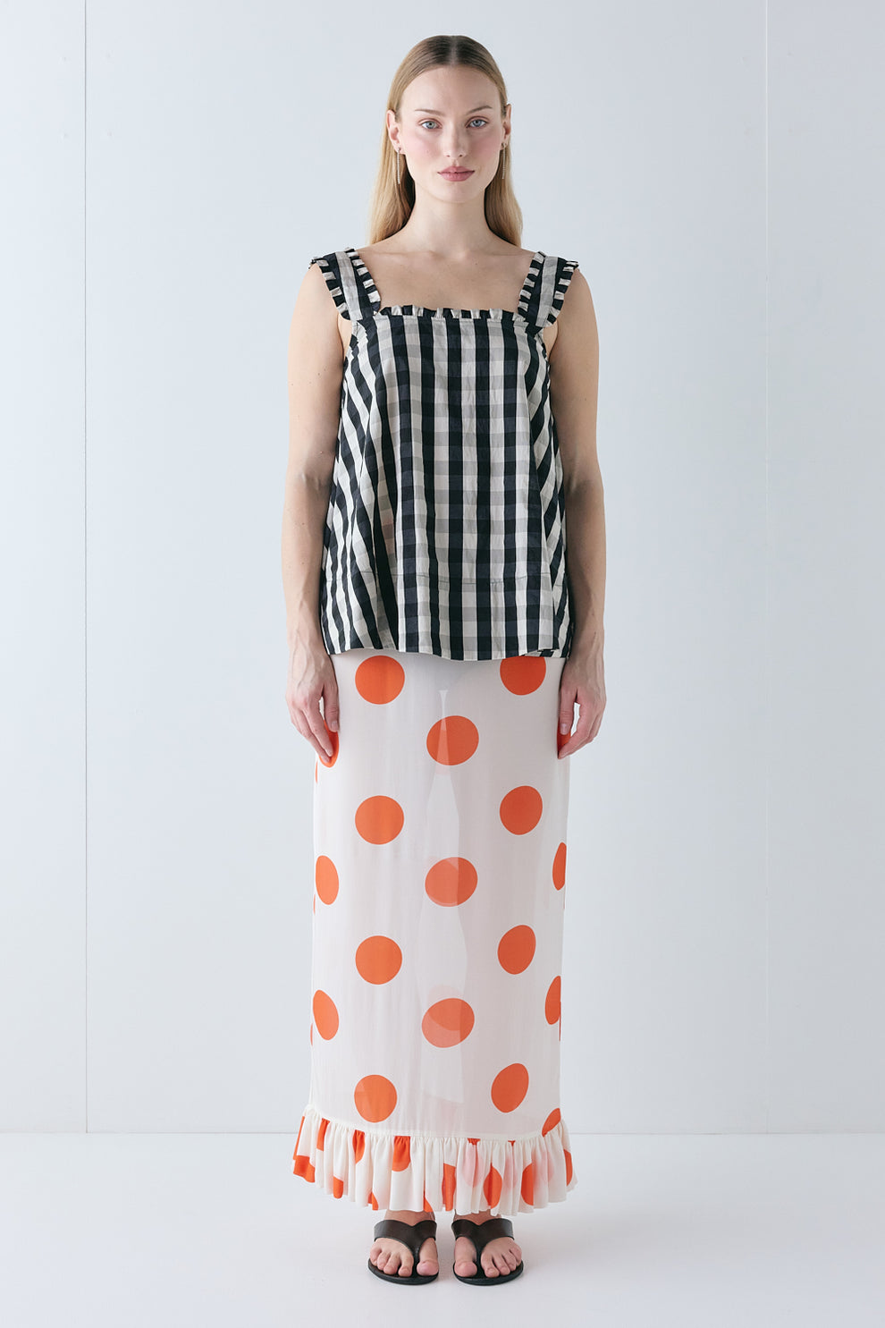 Mattie Top Black Check 
