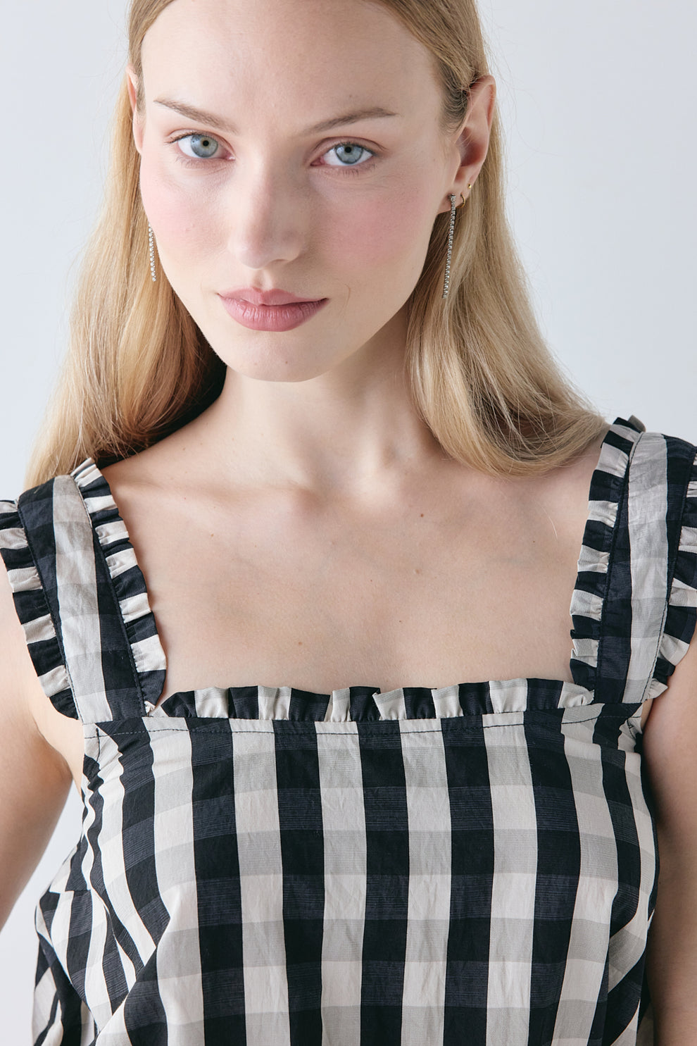 Mattie Top Black Check 