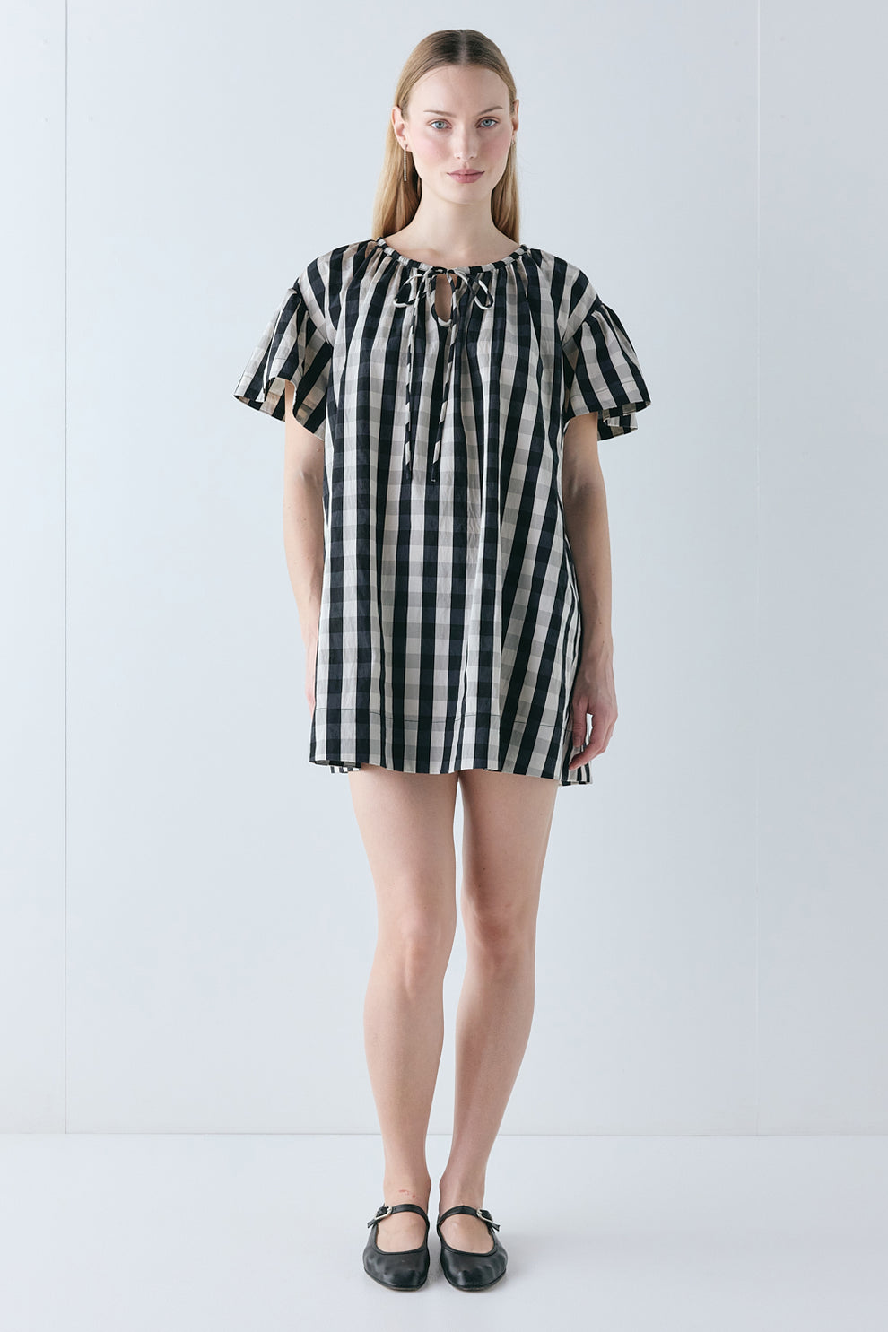 Quinn Mini Dress Black Check 
