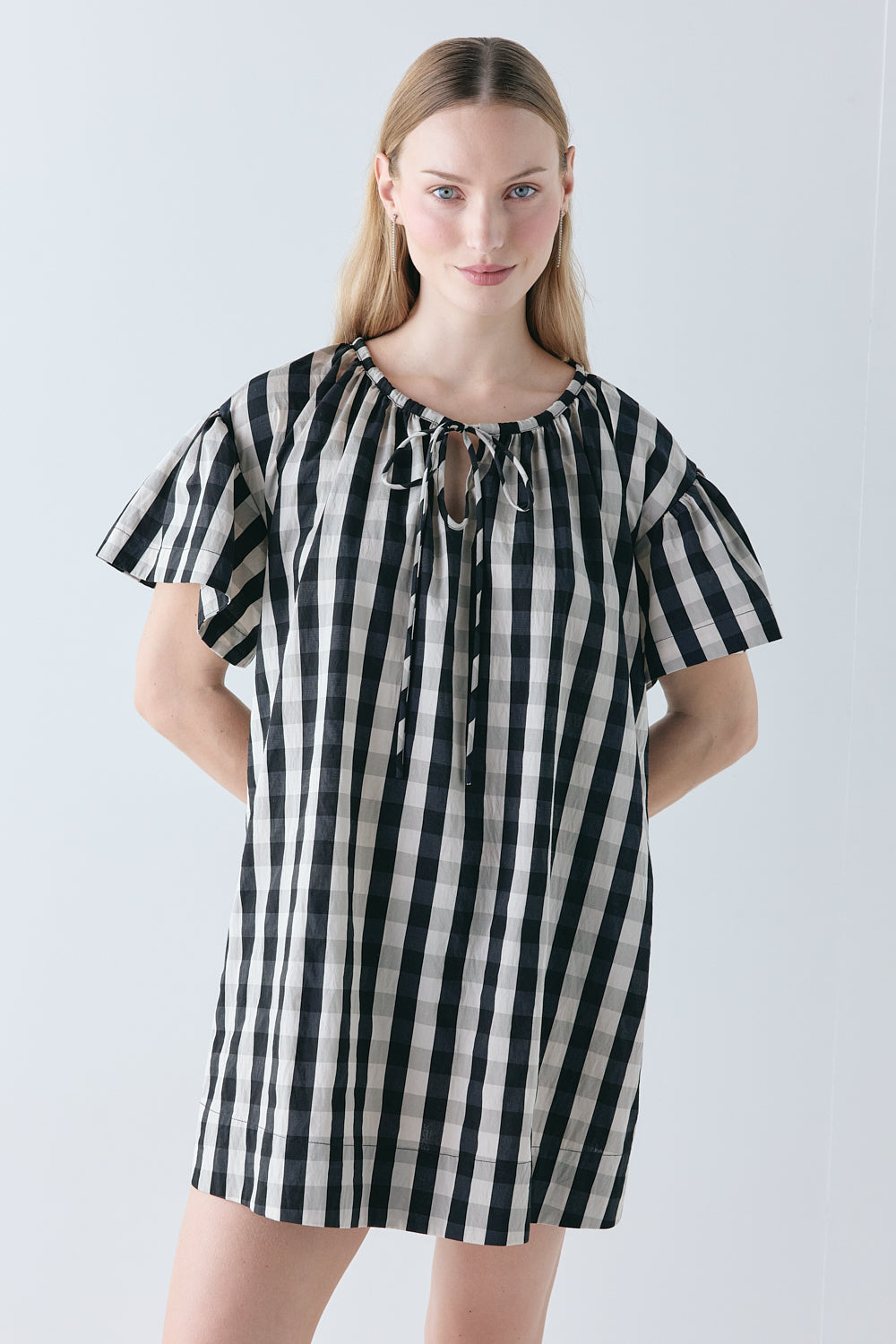 Quinn Mini Dress Black Check - size:Mira:AU 8 / US 4