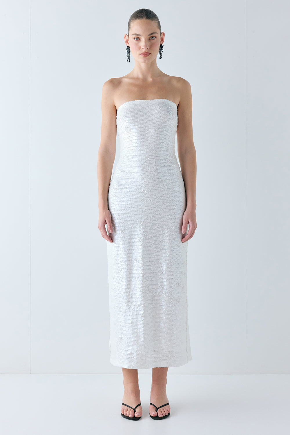 Sabine Sequin Maxi Dress Ivory - size:Zhenya:AU 6 / US 2