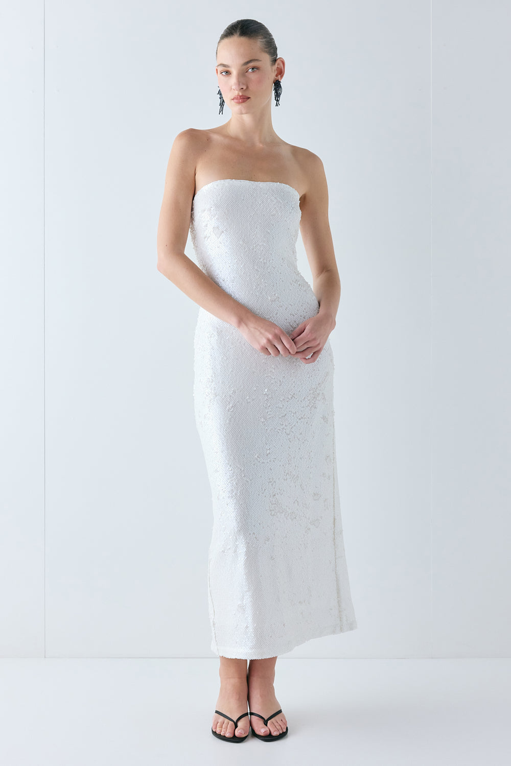 Sabine Sequin Maxi Dress Ivory