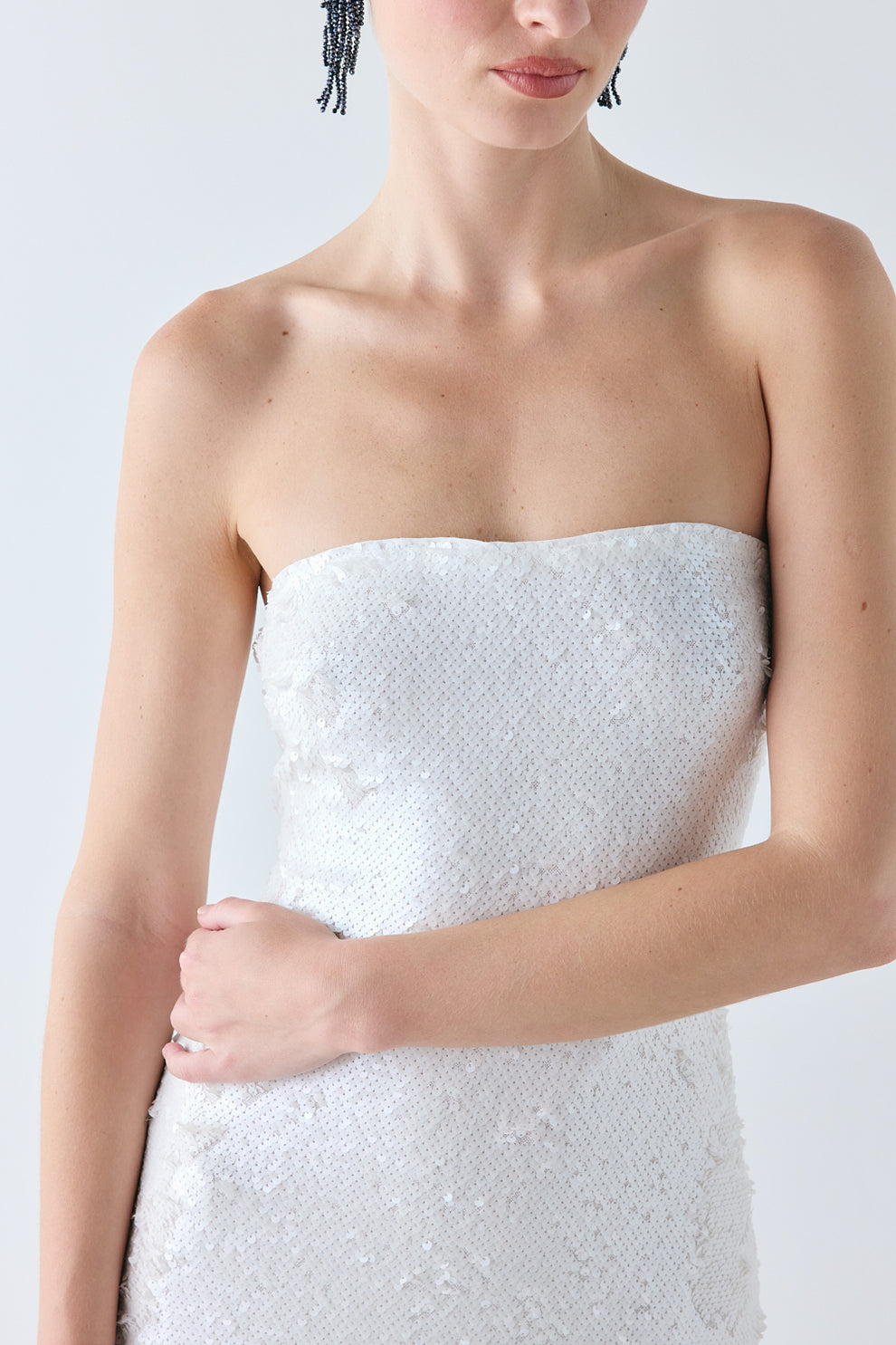 Sabine Sequin Maxi Dress Ivory