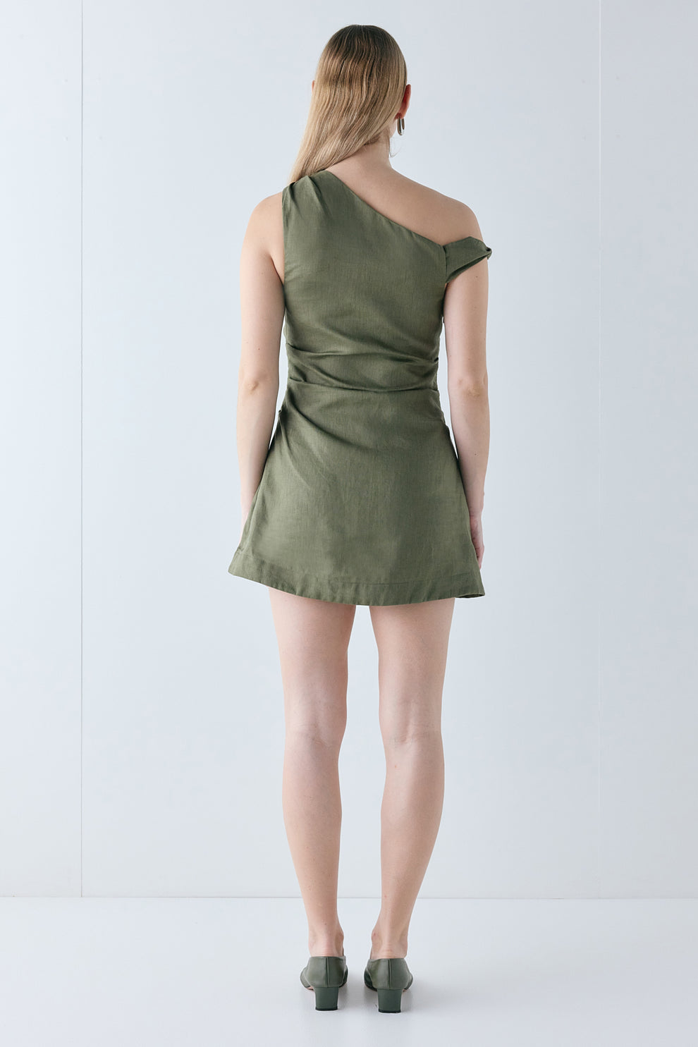 Milly Linen Mini Dress Olive 