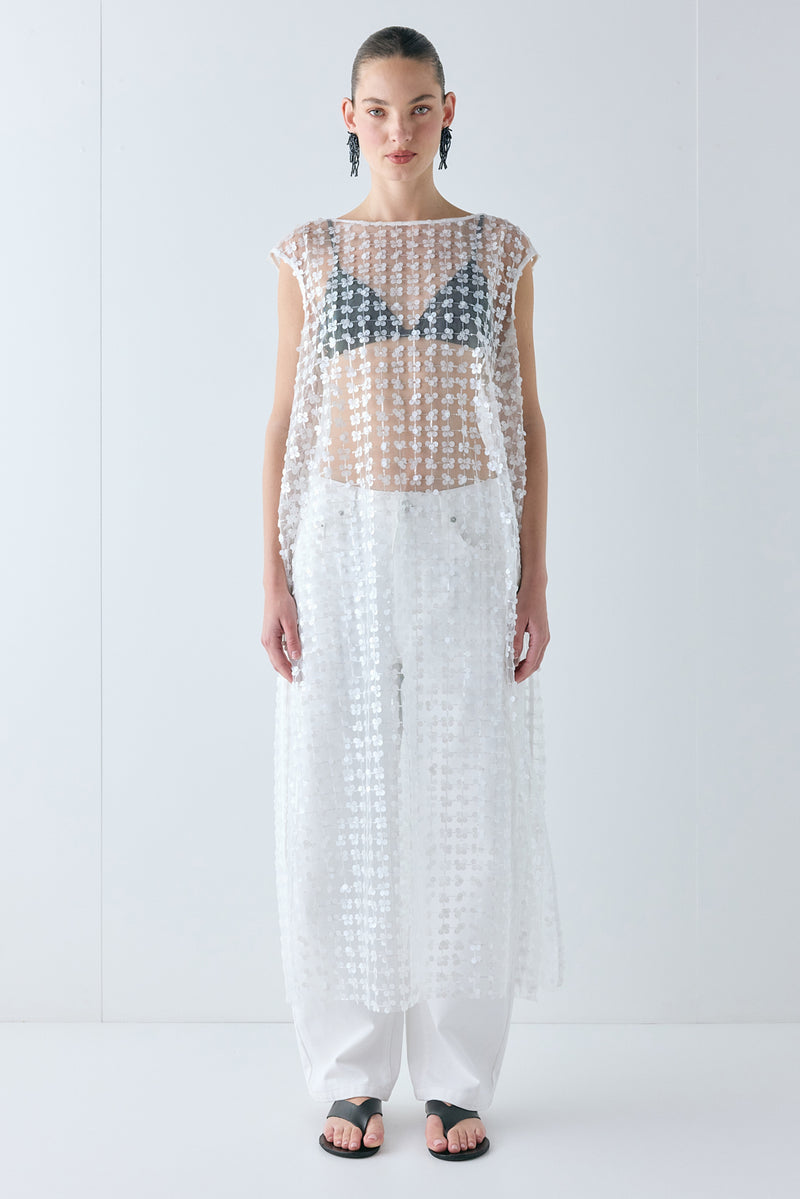 Solaire Sequin Maxi Dress White Check - size:Zhenya:AU 6 / US 2