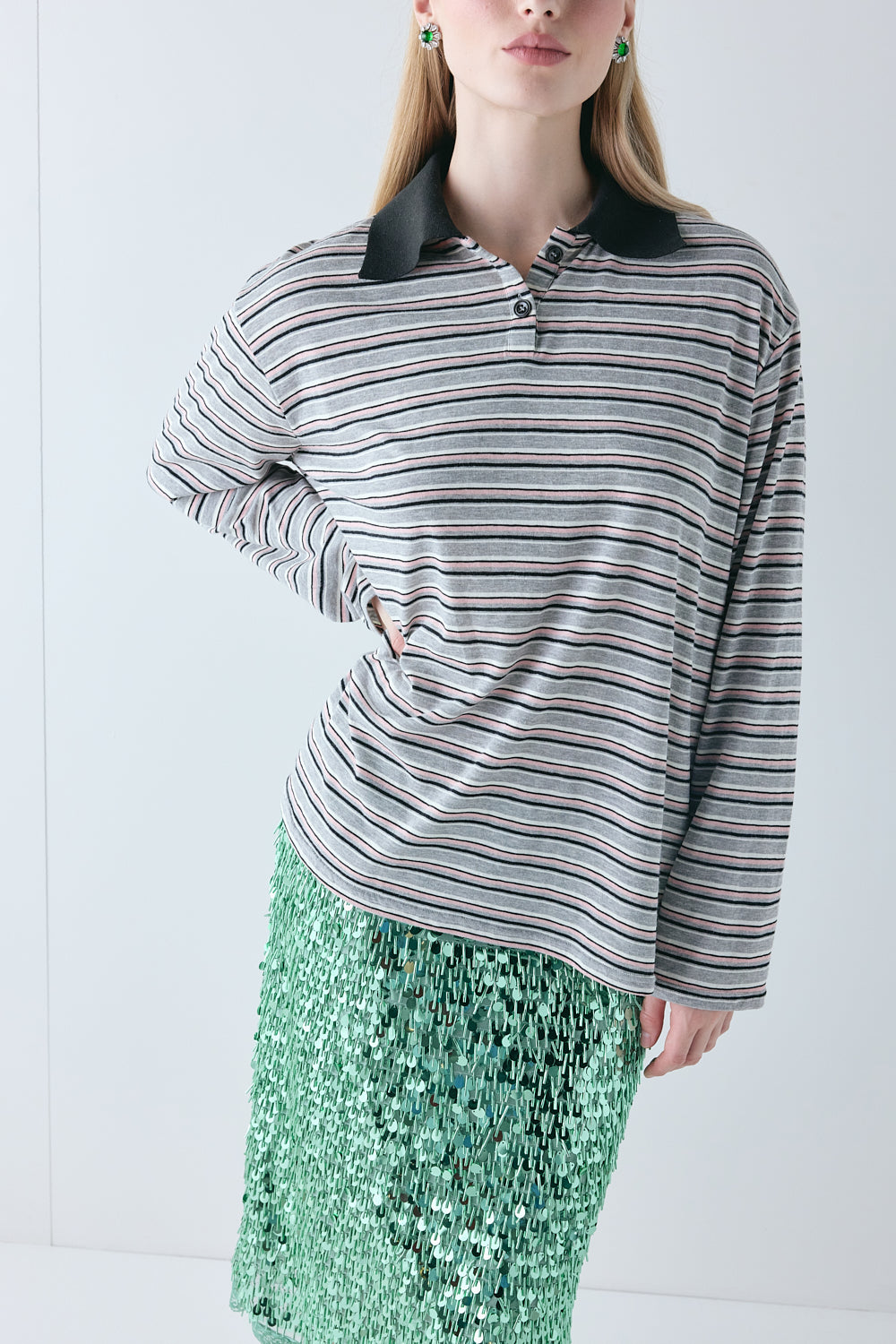 Kinsley Polo Pink Stripe 