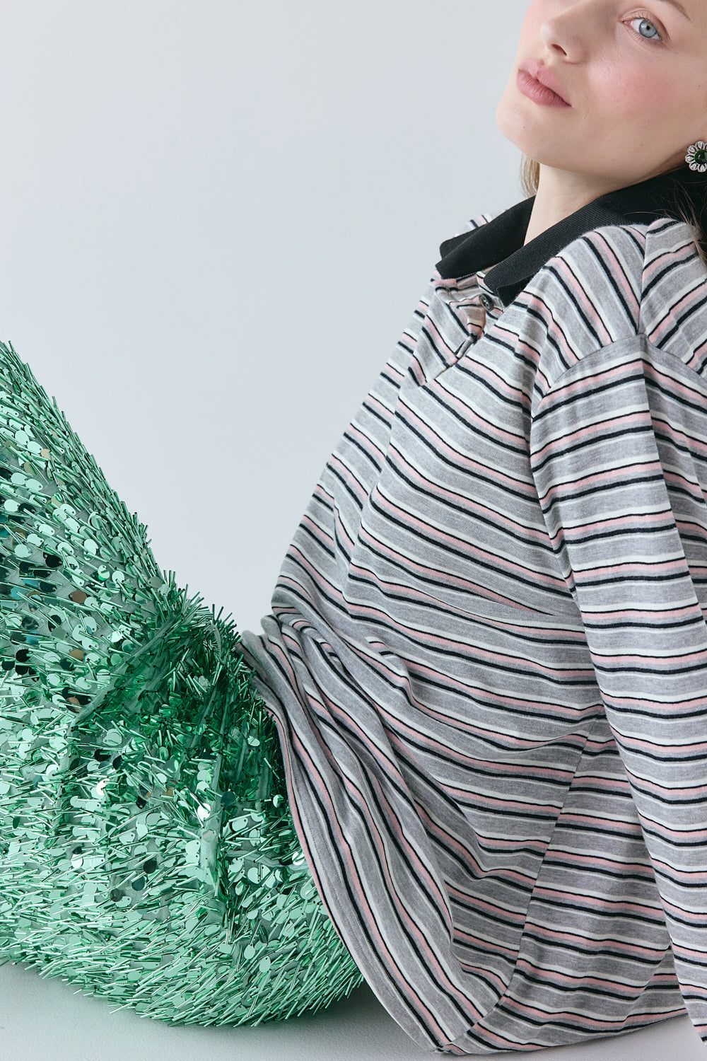 Clementine Sequin Midi Skirt Green