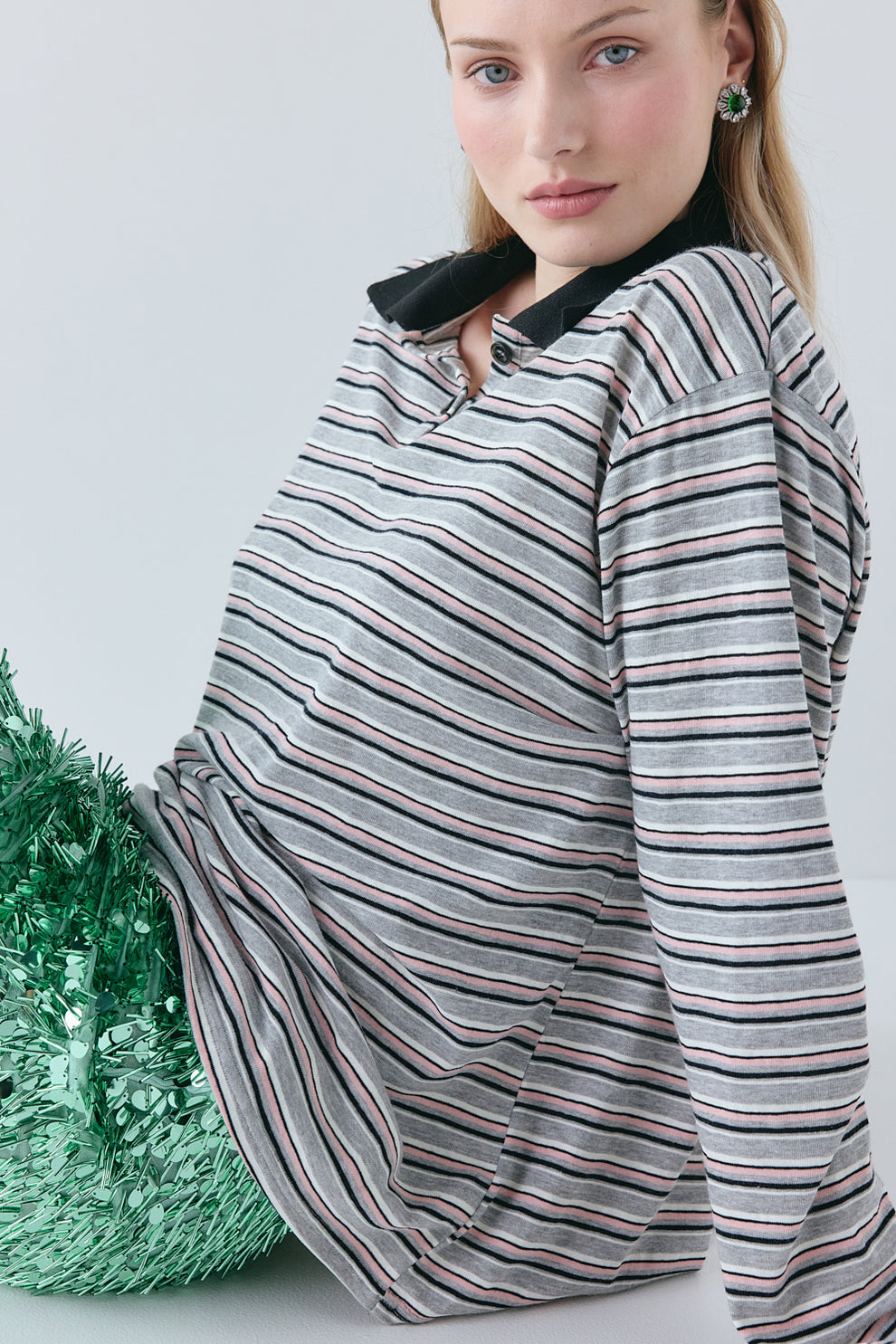 Kinsley Polo Pink Stripe 