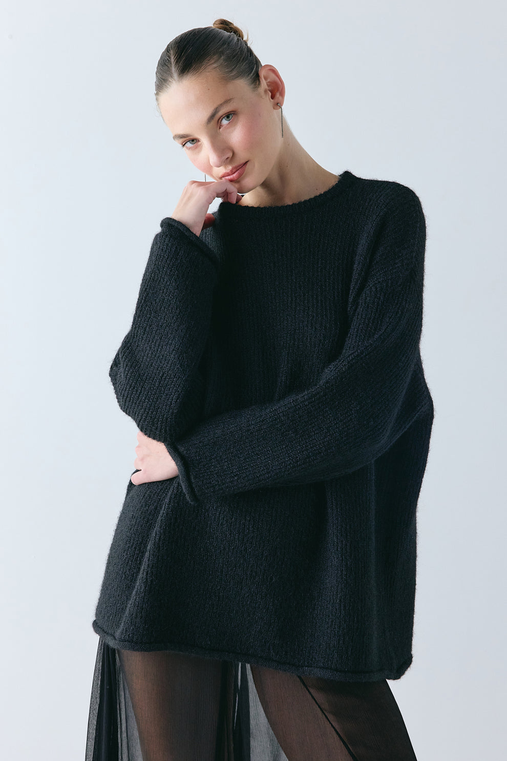 James Knit Jumper Black