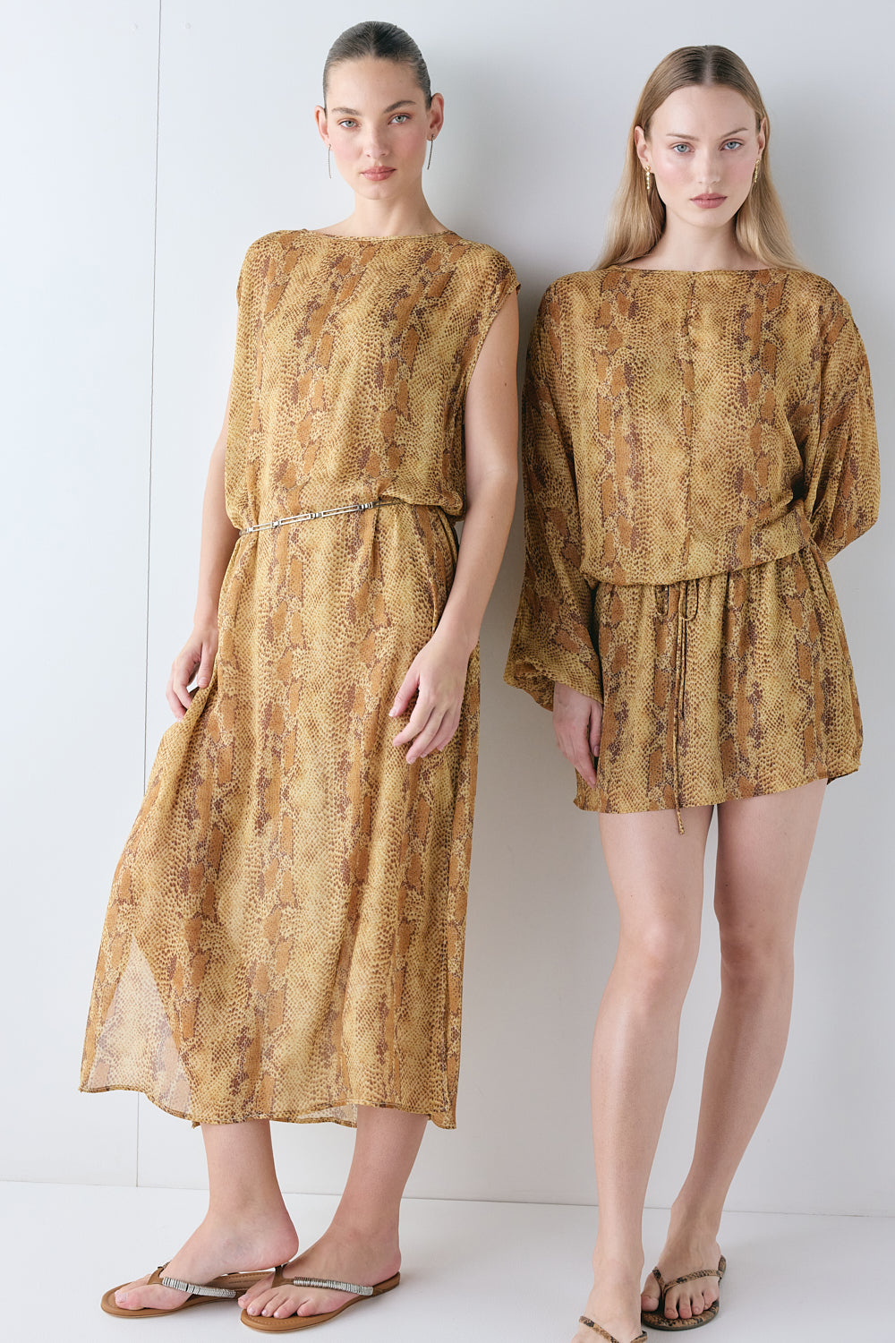 Solaire Sheer Maxi Dress Snake