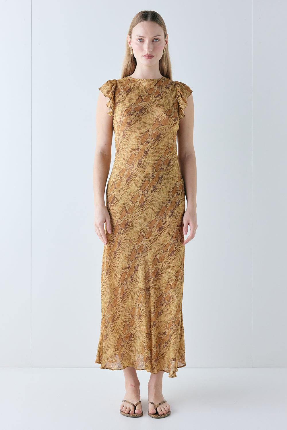 Etta Sheer Maxi Dress Snake