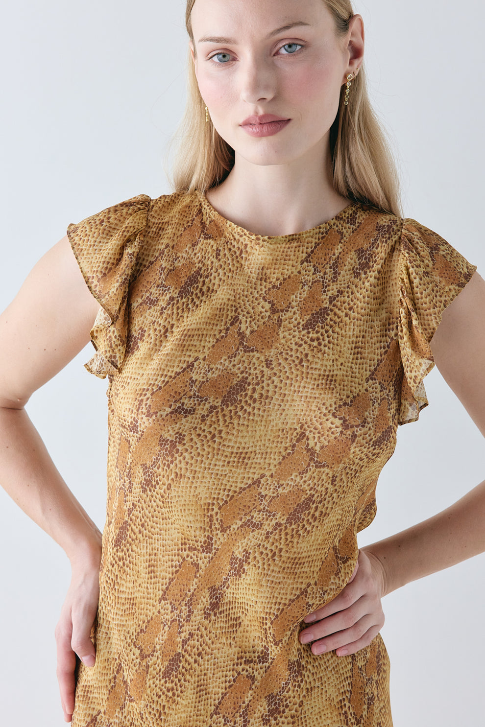 Etta Sheer Maxi Dress Snake