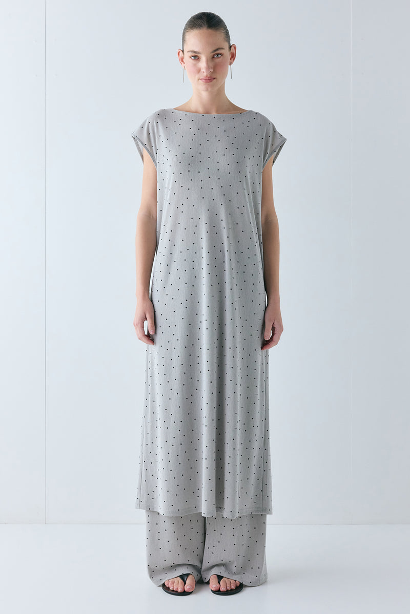 Ariane Mesh Maxi Dress Grey Polka Dot - size:Zhenya:AU 6 / US 2