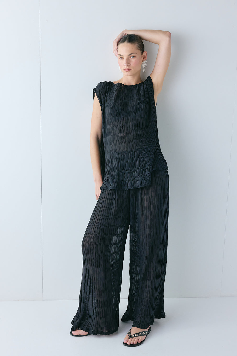 Gia Sheer Pants Black 