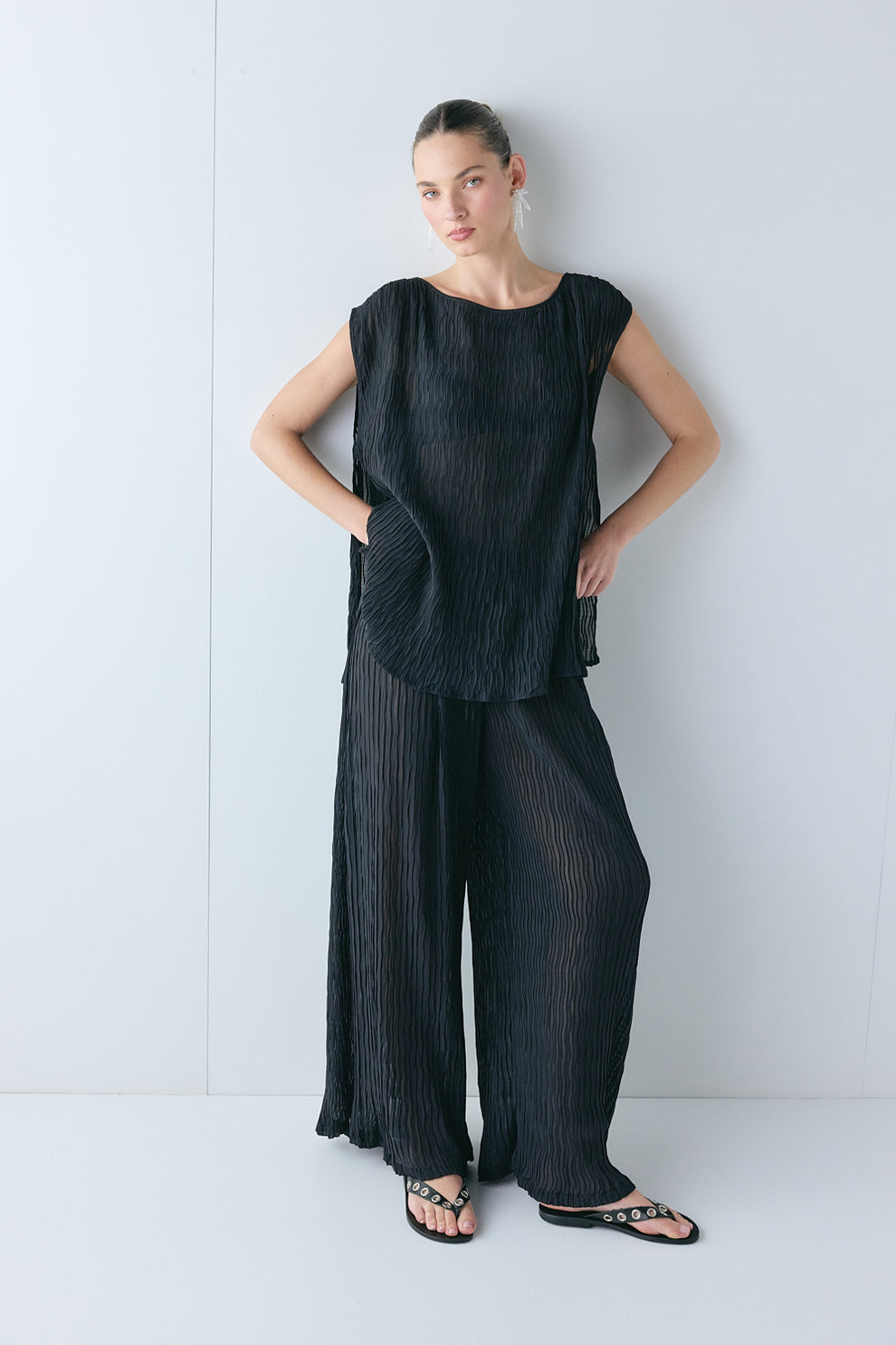 Gia Sheer Pants Black 