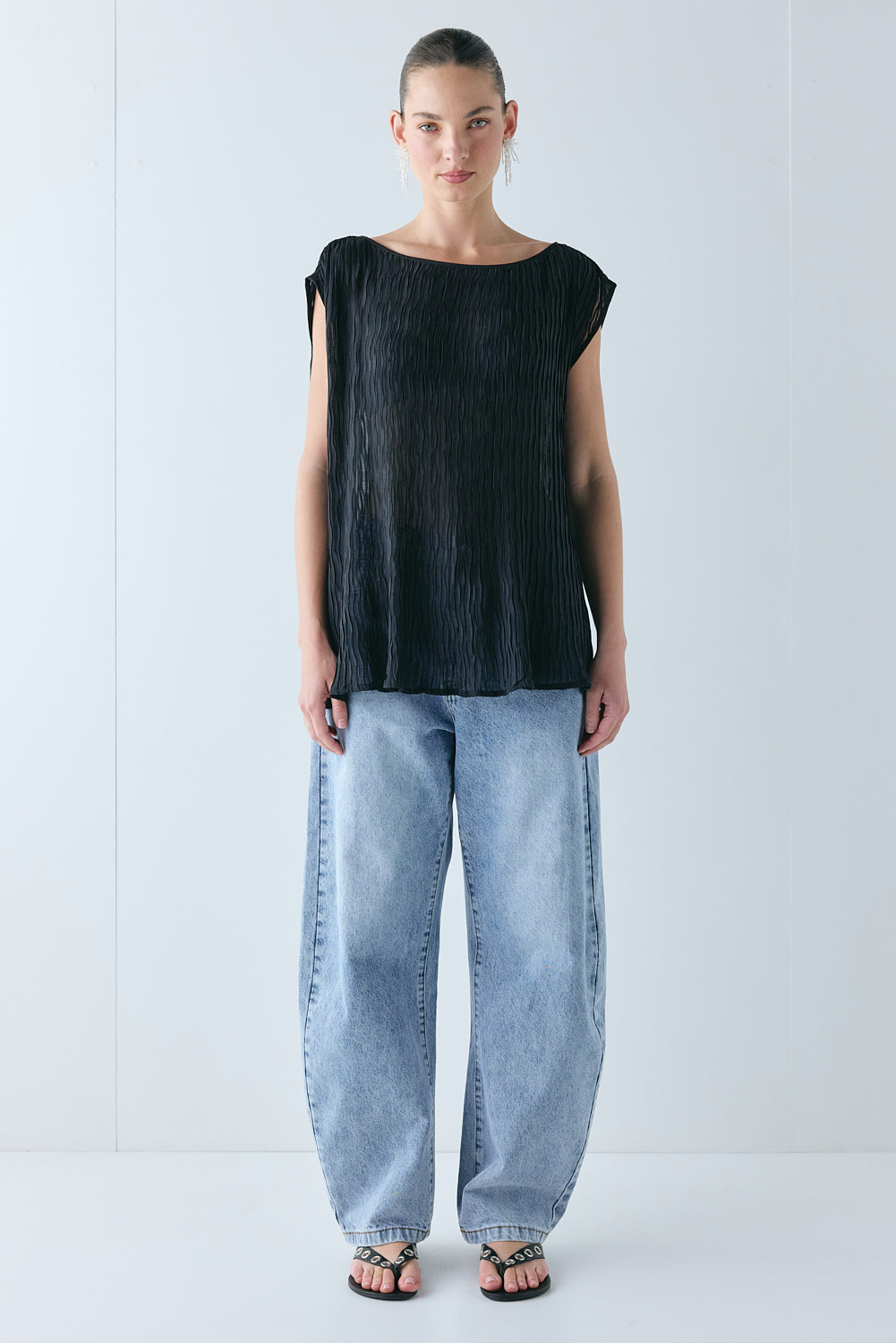 Claudia Sheer Top Black
