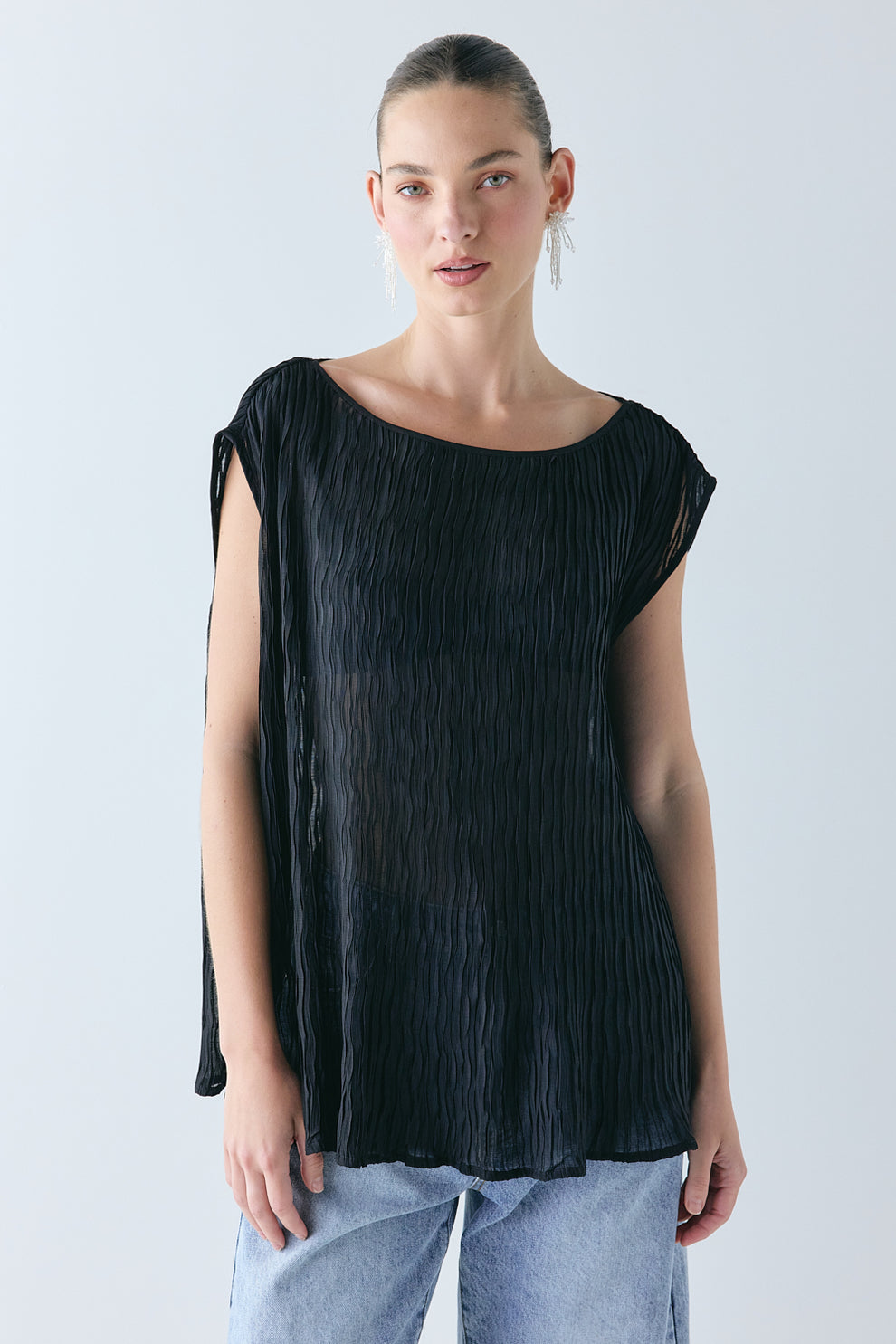 Claudia Sheer Top Black