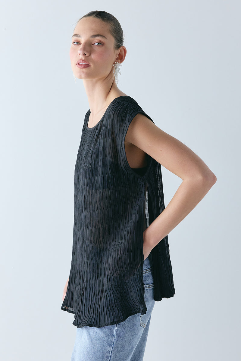 Claudia Sheer Top Black