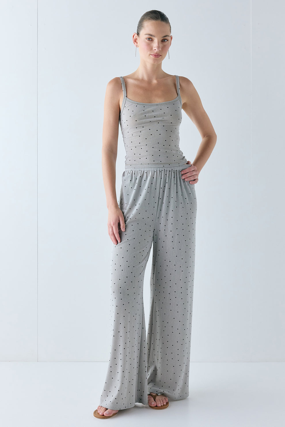 Suki Mesh Pants Grey Polka Dot