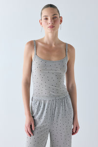 Pip Mesh Tank Grey Polka Dot