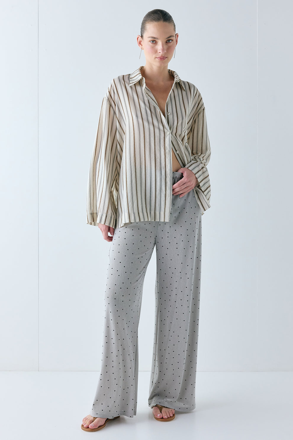Suki Mesh Pants Grey Polka Dot