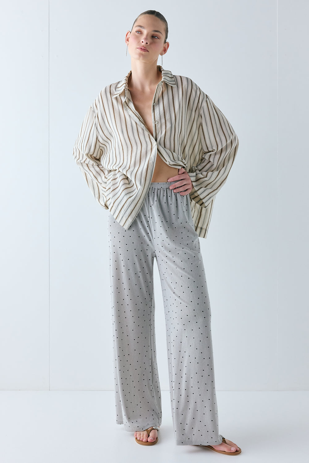 Suki Mesh Pants Grey Polka Dot