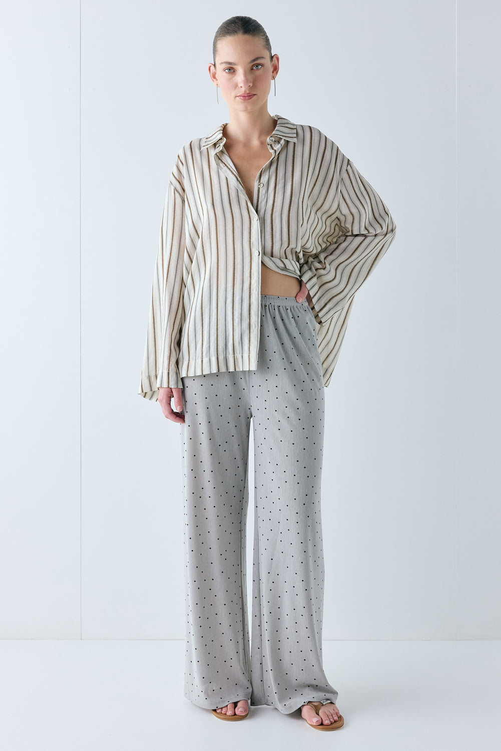 Vale Shirt Brown Stripe - size:Zhenya:AU 6 / US 2